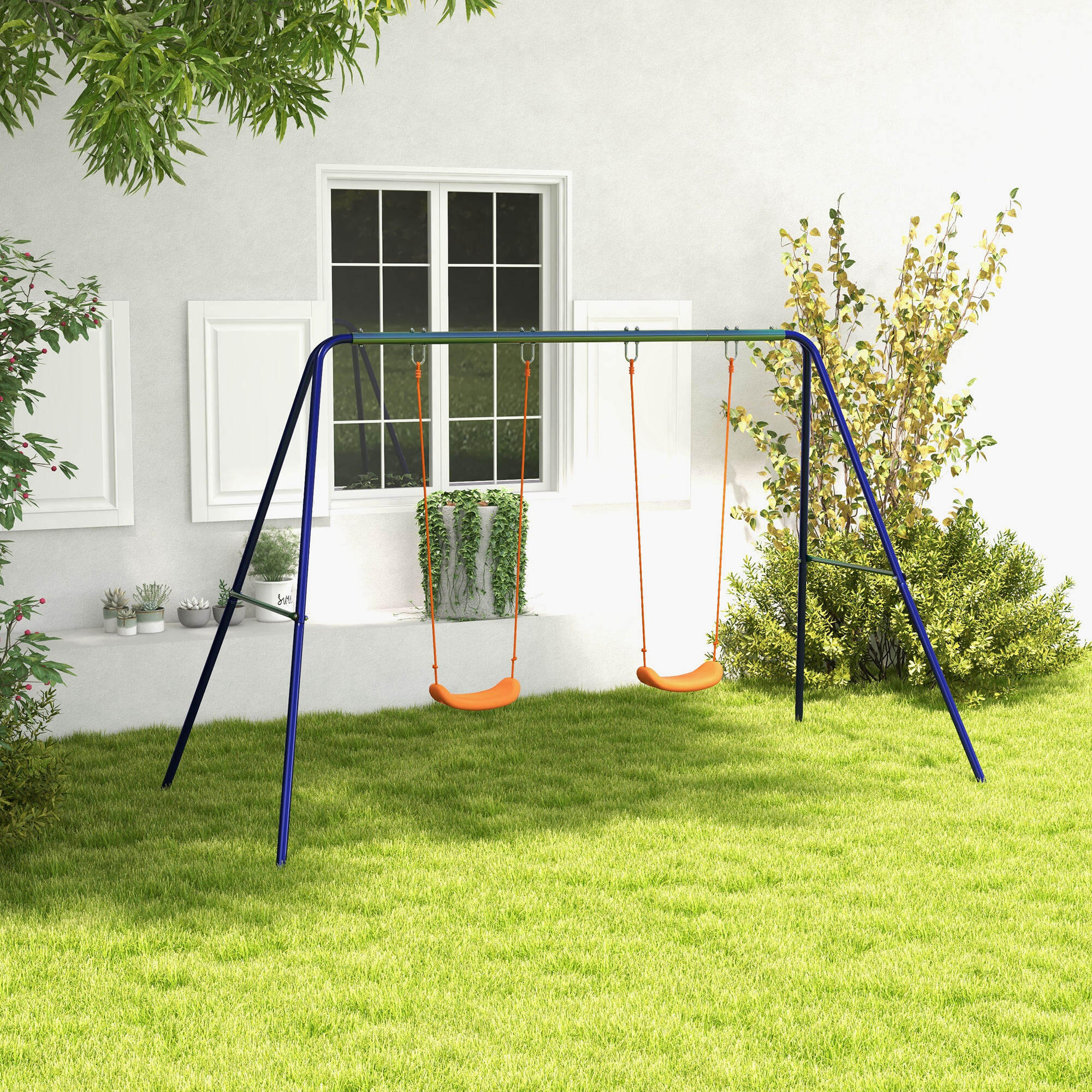 Conjunto baloiços 269x160x180 cm multicor Outsunny 2/7