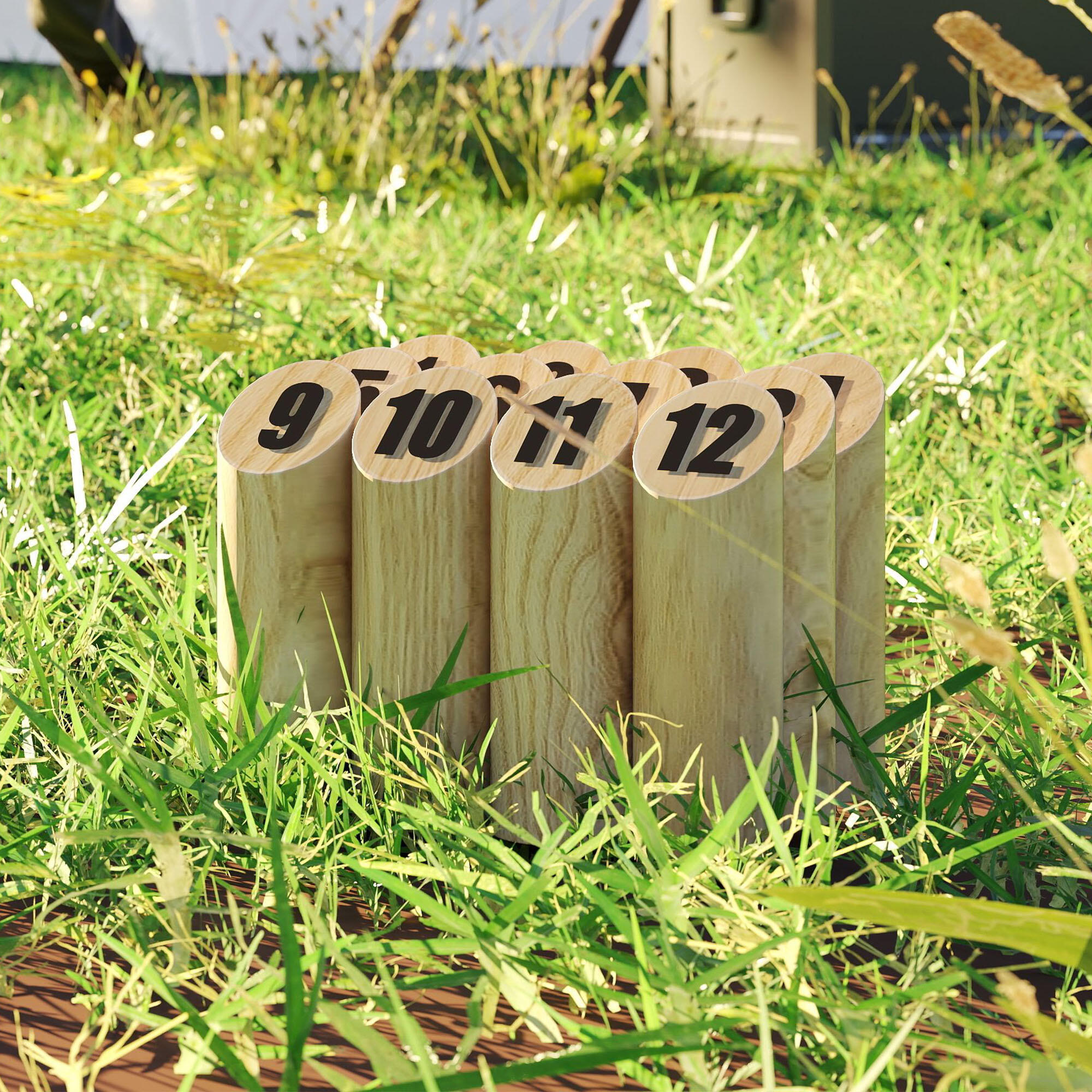 Juego de Mölkky SPORTNOW 27x18x17 cm Madera Natural 2/5
