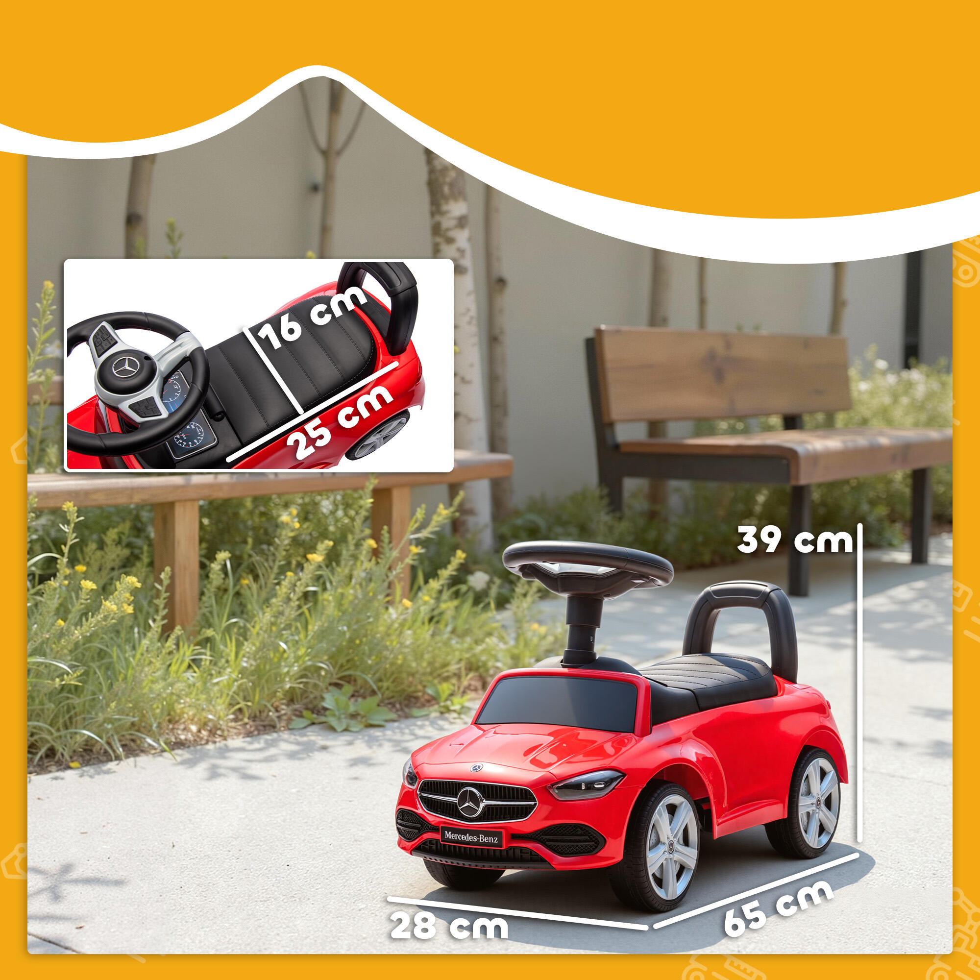 Coche Correpasillos AIYAPLAY 65x28x39 cm Rojo 3/5