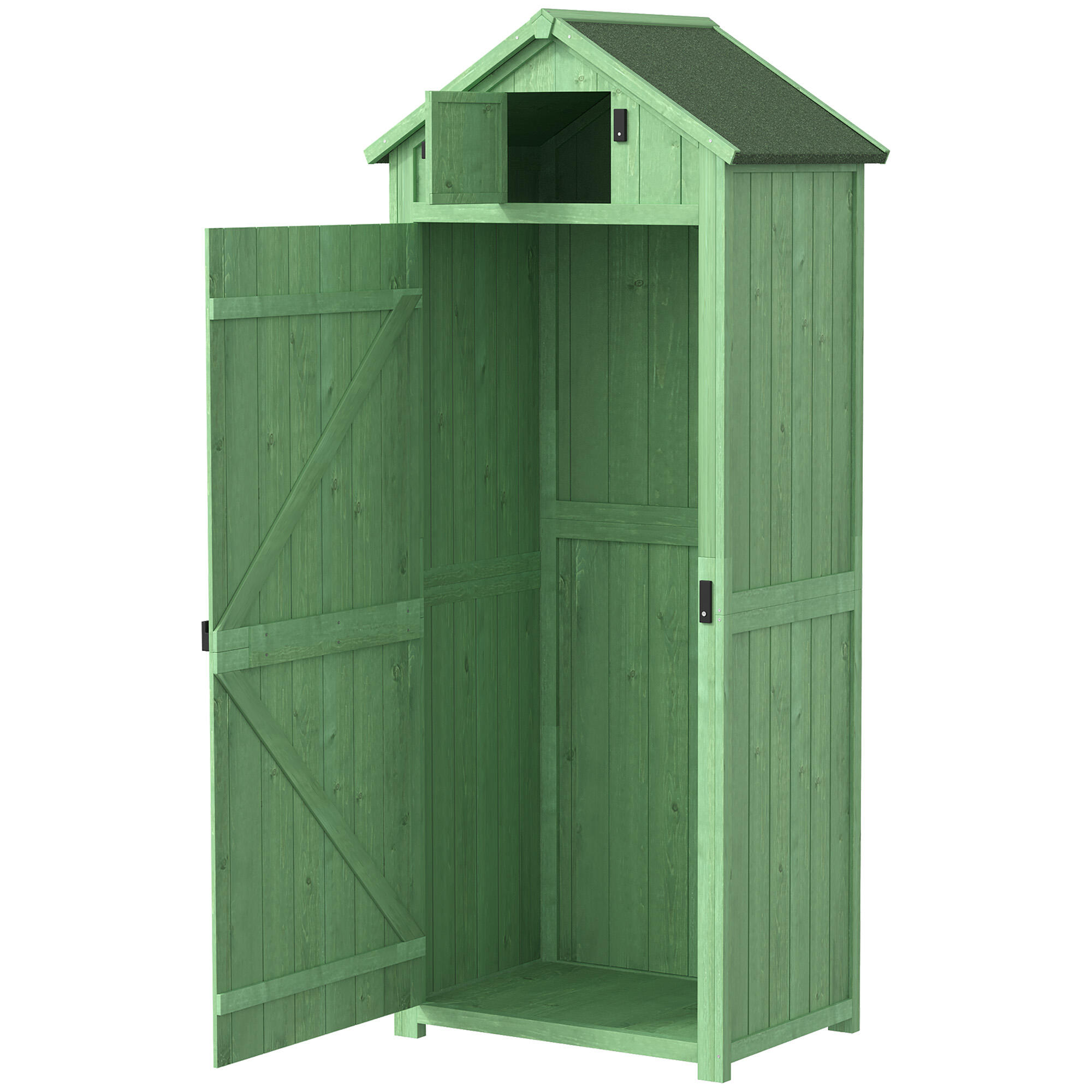 Armario de Almacenamiento Outsunny 77x54.2x179 cm Verde 4/5