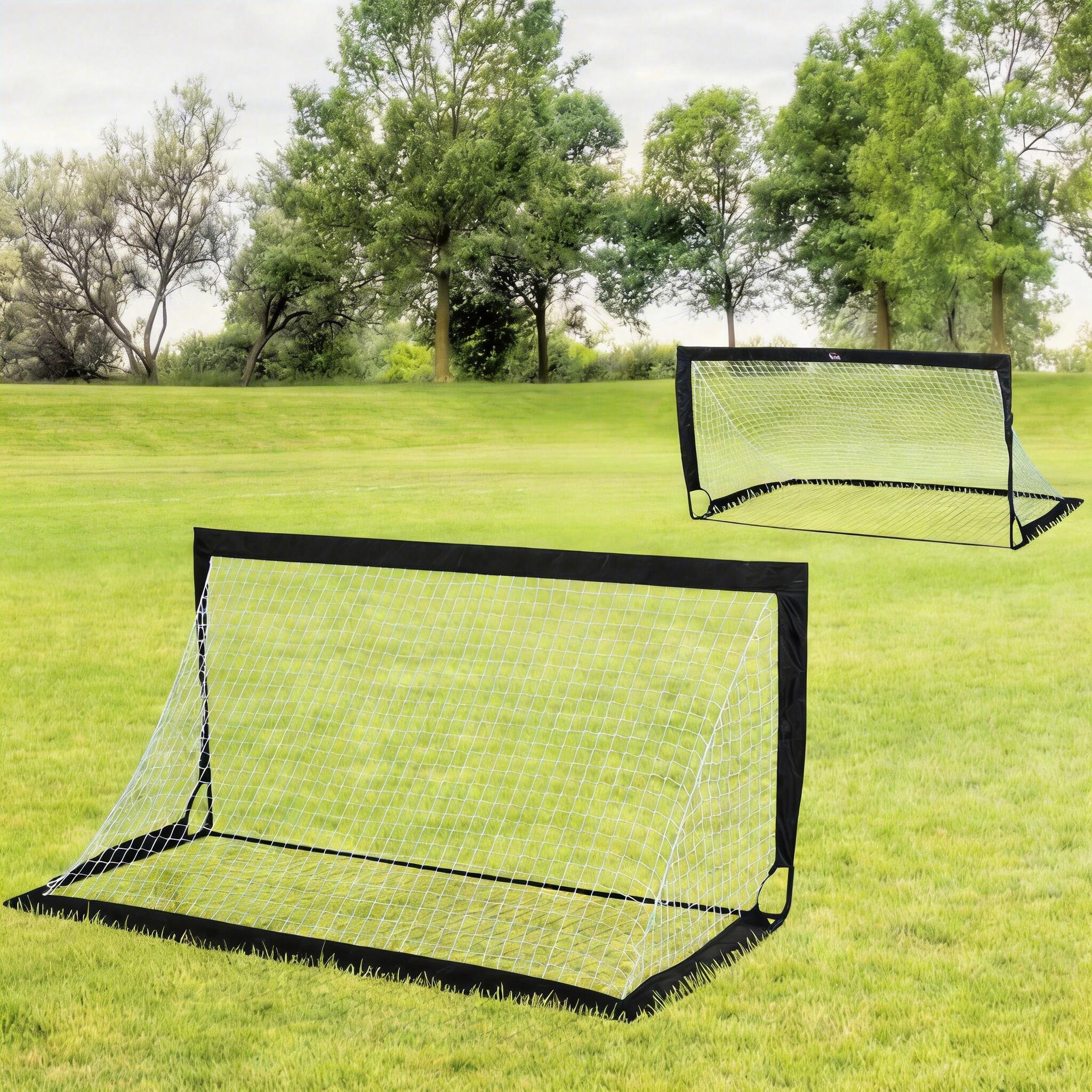 Balizas de futebol 183x90x90 cm preto HOMCOM 2/5