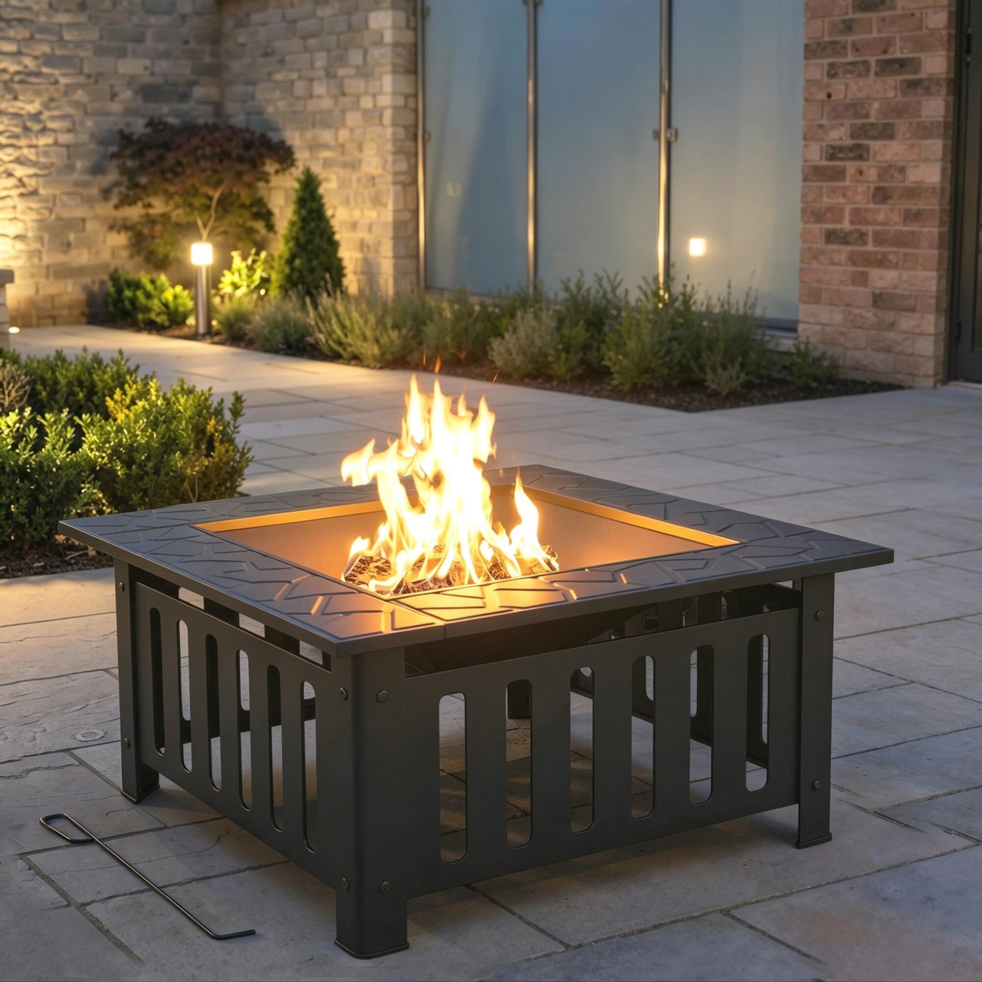 Brasero Exterior Outsunny Preto 2/5