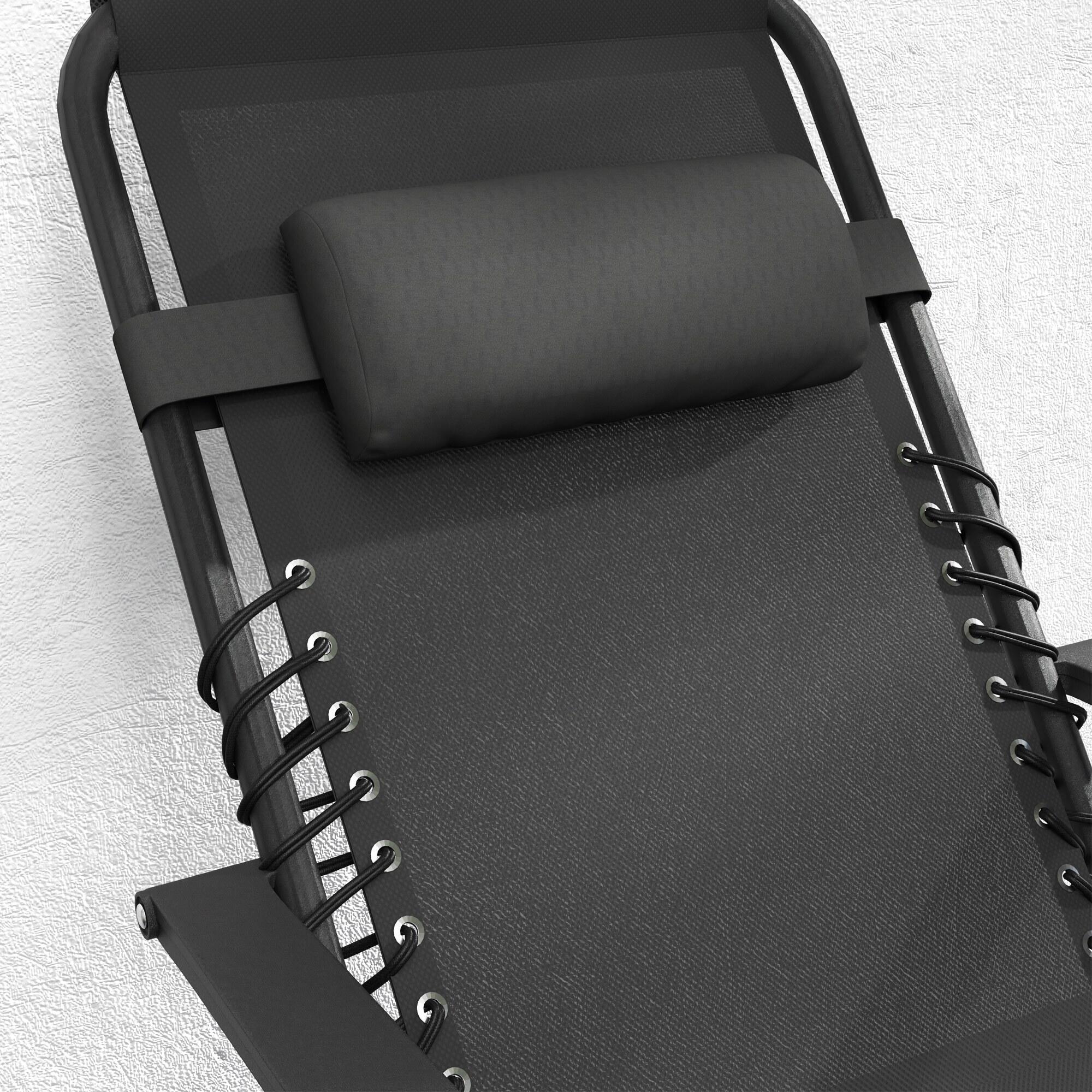 Conjunto de Tumbonas Outsunny 90x65x110 cm Negro 4/5