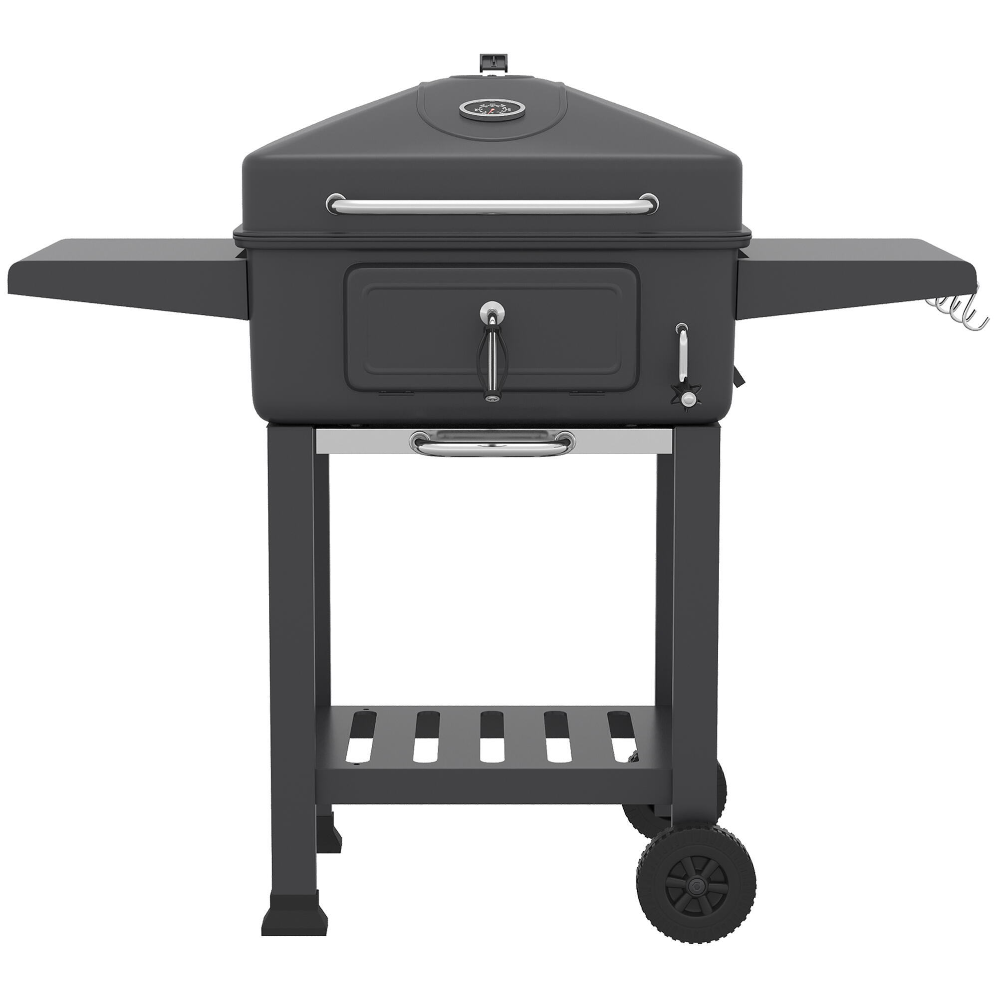 Barbacoa de Carbón Outsunny 112x63x101.5 cm Negro 4/5