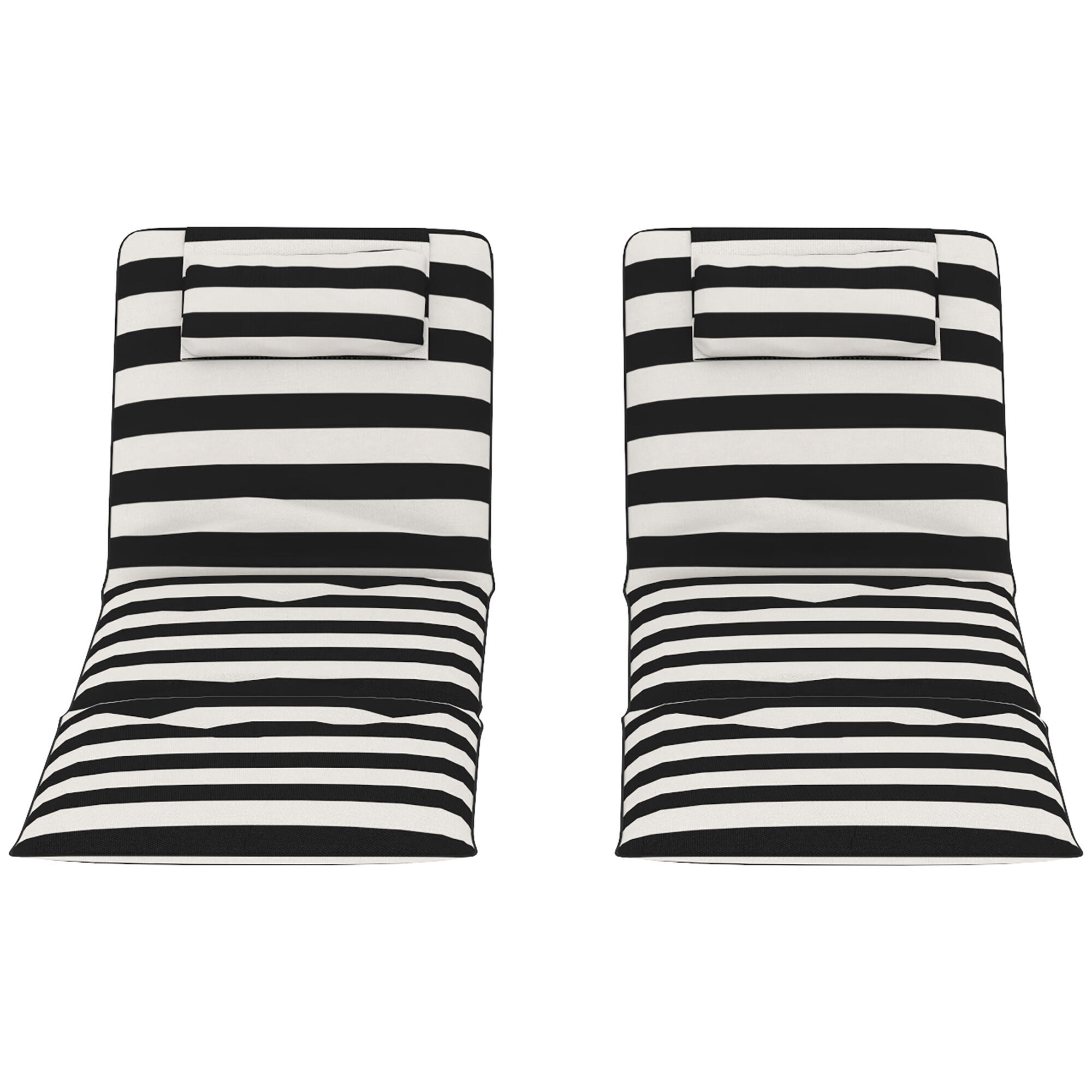Esterillas de Playa Outsunny 150x50x2 cm Gris y Blanco 5/5