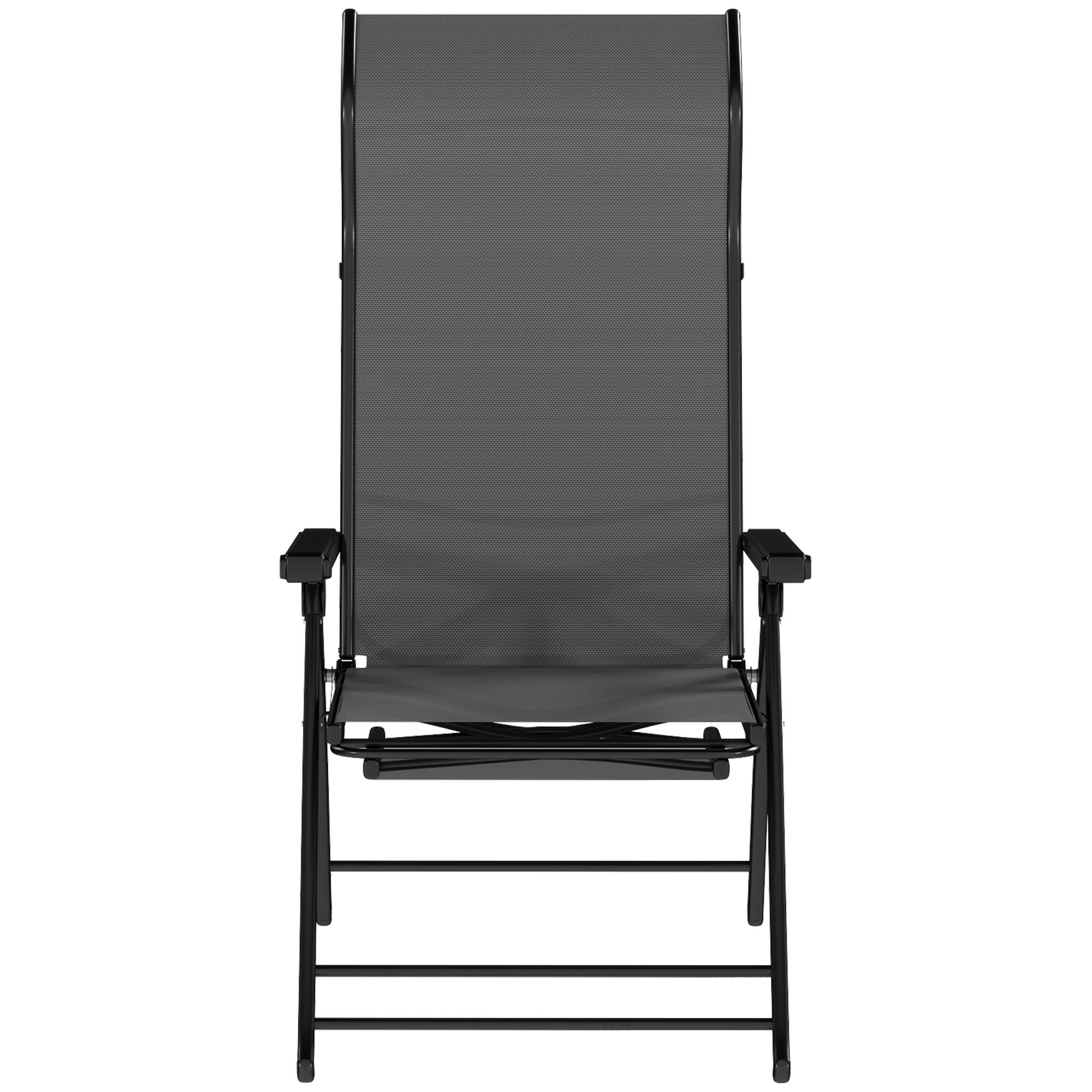 Sillas Plegables Reclinables Outsunny 179.5x63.5x60 cm Gris Oscuro 5/5