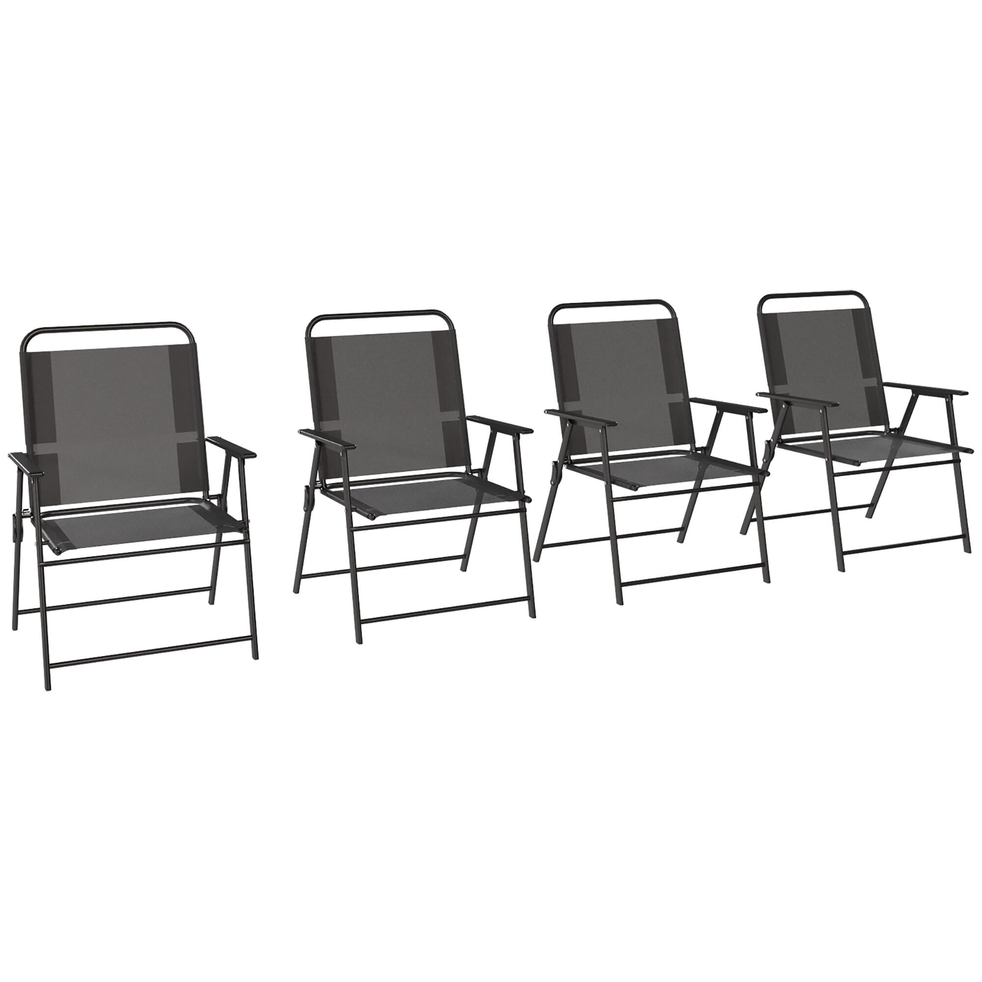 Sillas Plegables Outsunny 65x60x94 cm Negro 5/5