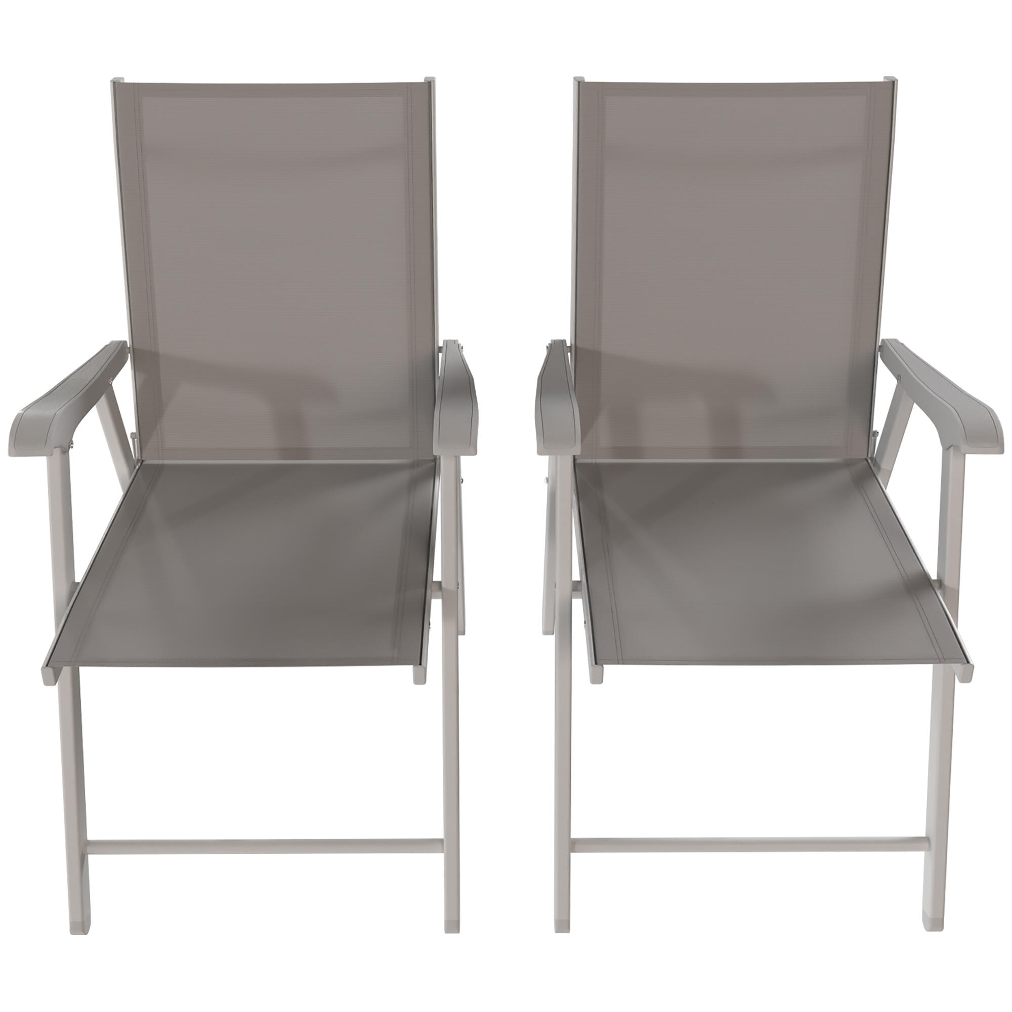 Cadeiras dobráveis de jardim 58x62x97 cm cinzento claro Outsunny 5/5