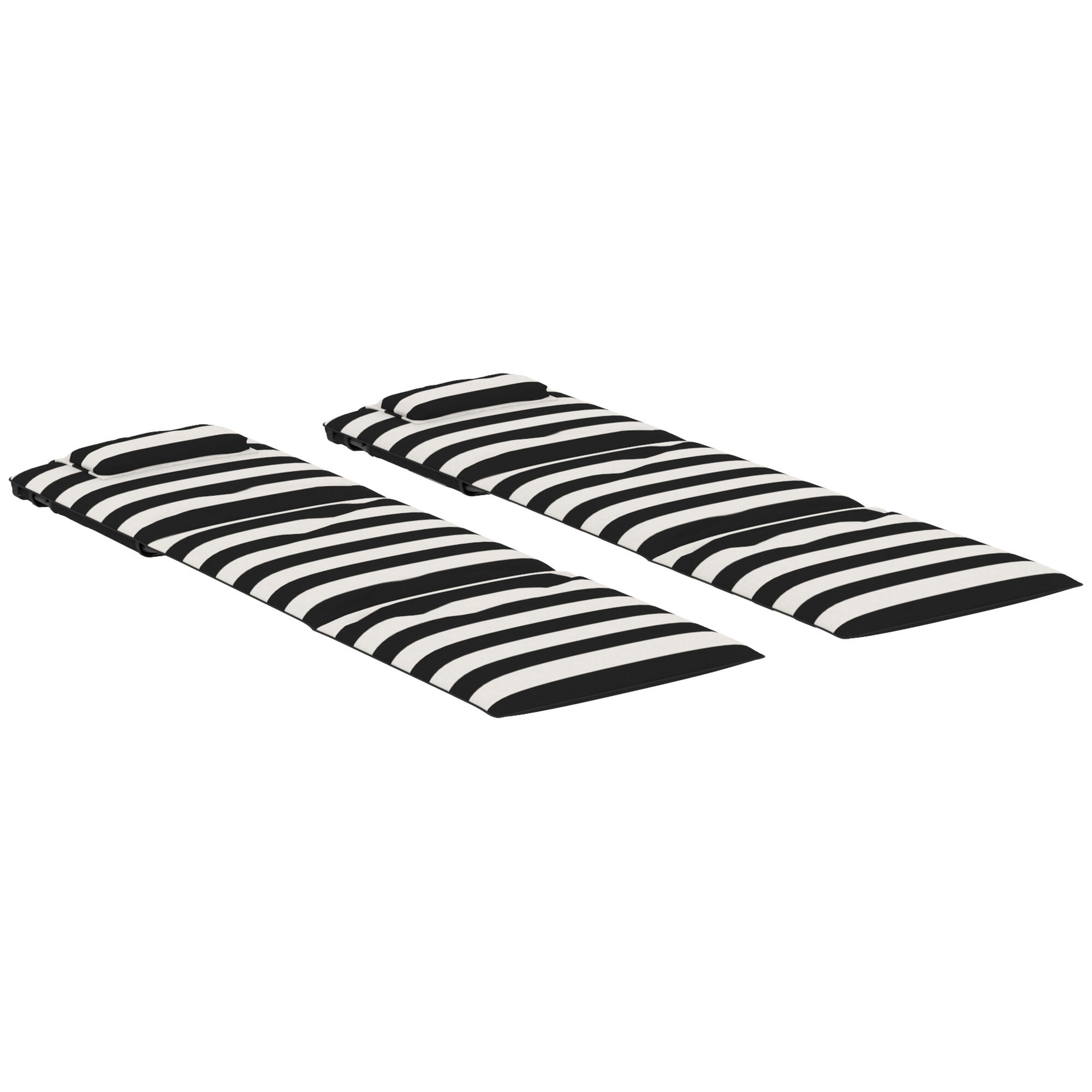 Esterillas de Playa Outsunny 150x50x2 cm Gris y Blanco 4/5