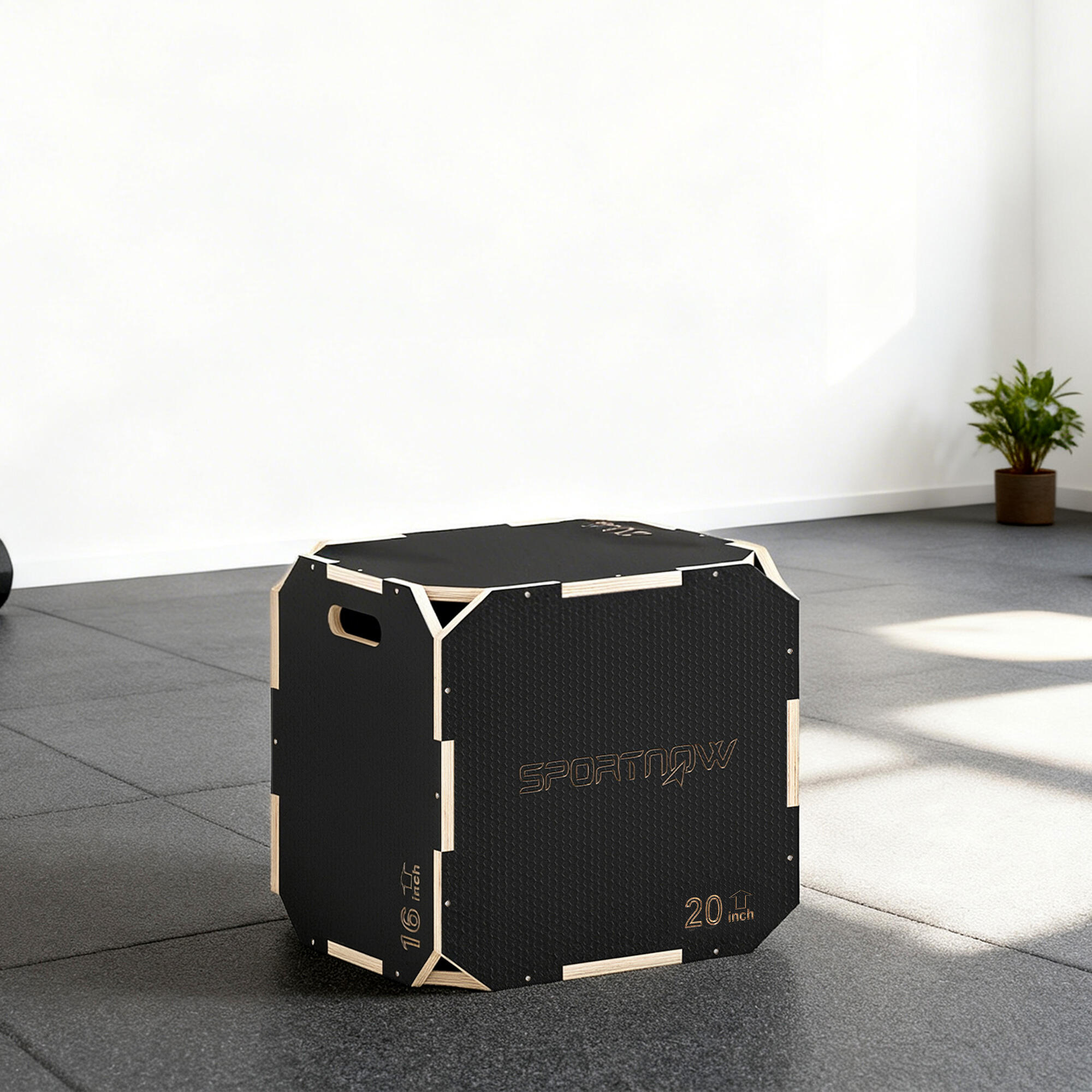 Caixa pliométrica 61x51x40,5 cm preto SPORTNOW 2/7