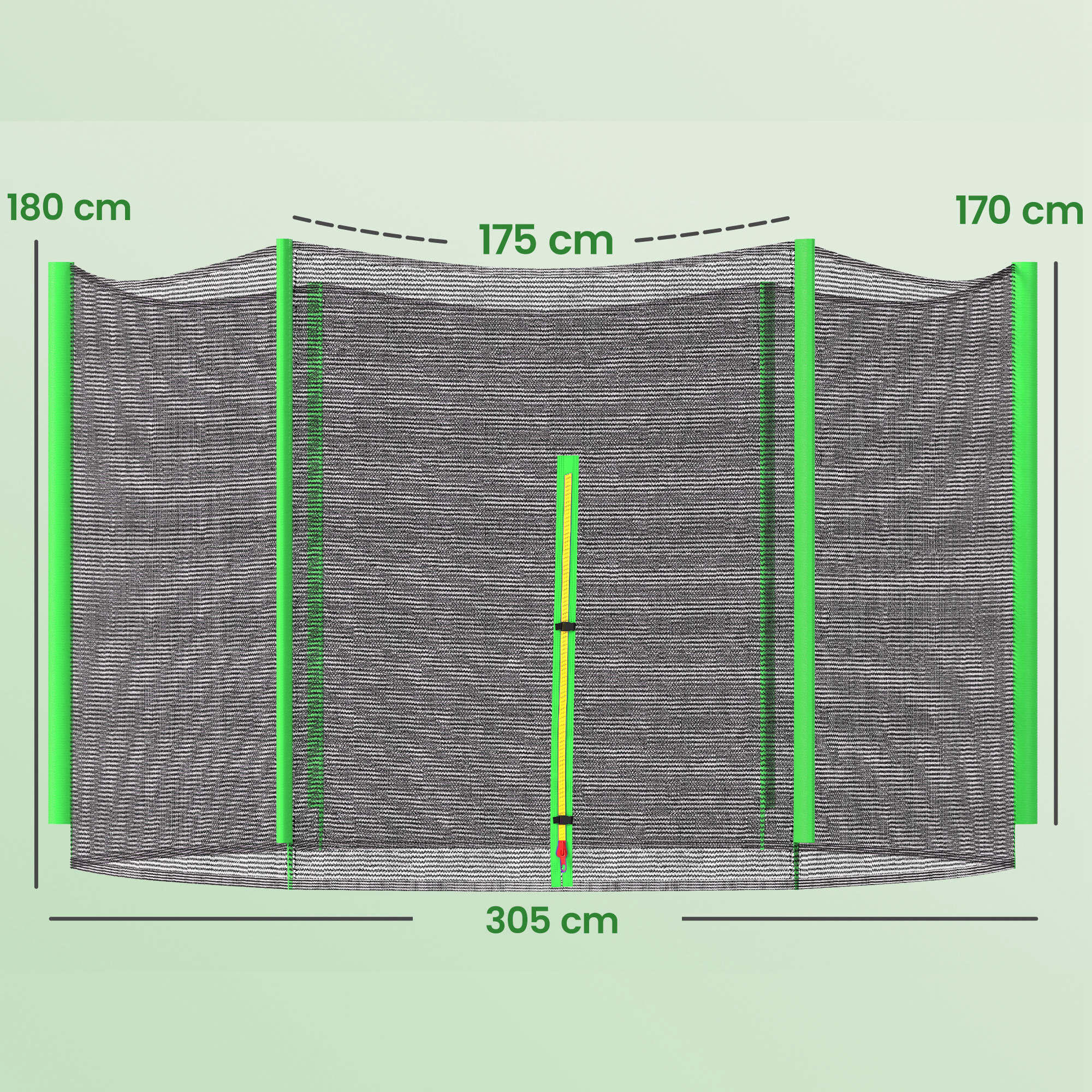 Rede de segurança para trampolim ø305x180 cm verde SPORTNOW 3/7