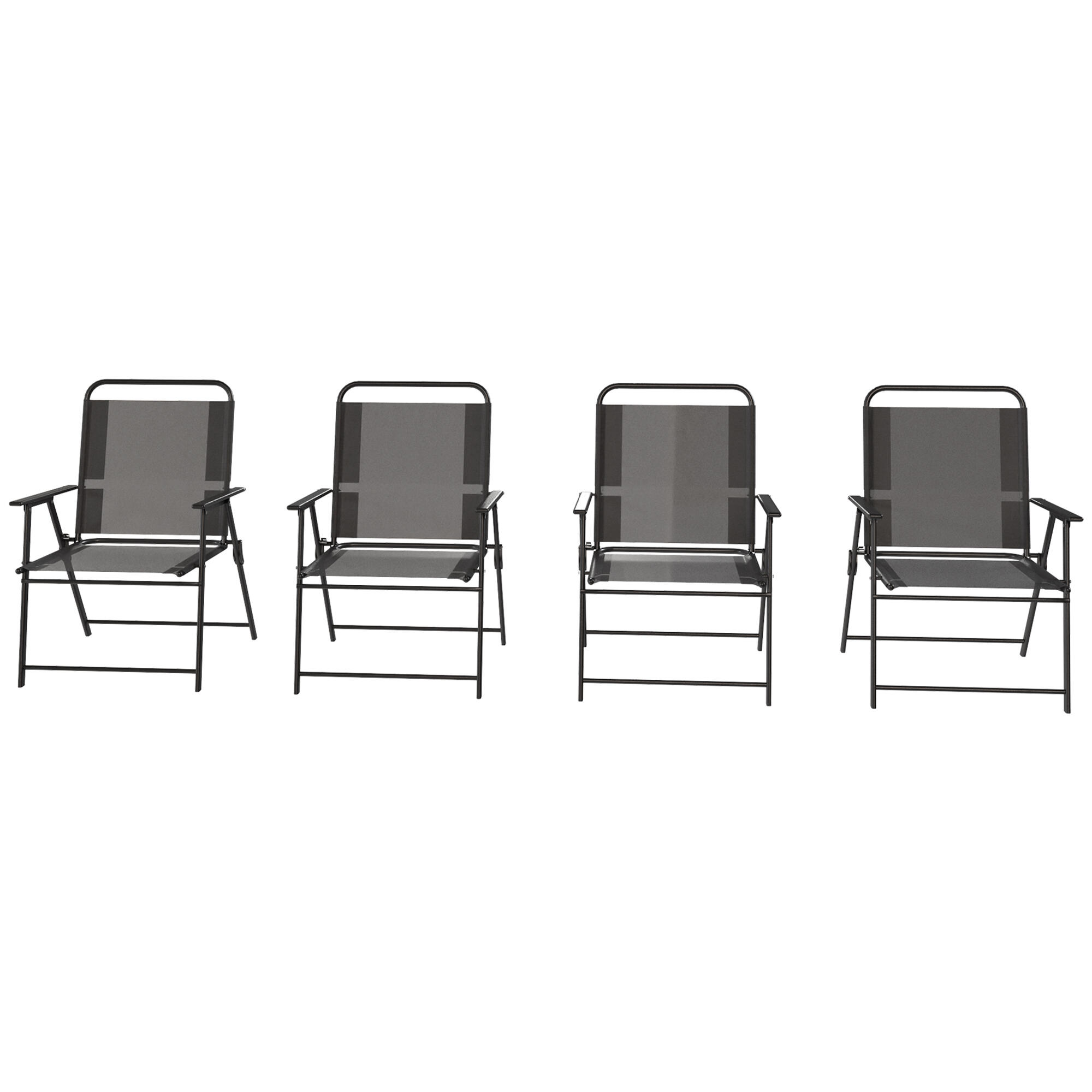 Sillas Plegables Outsunny 65x60x94 cm Negro 4/5