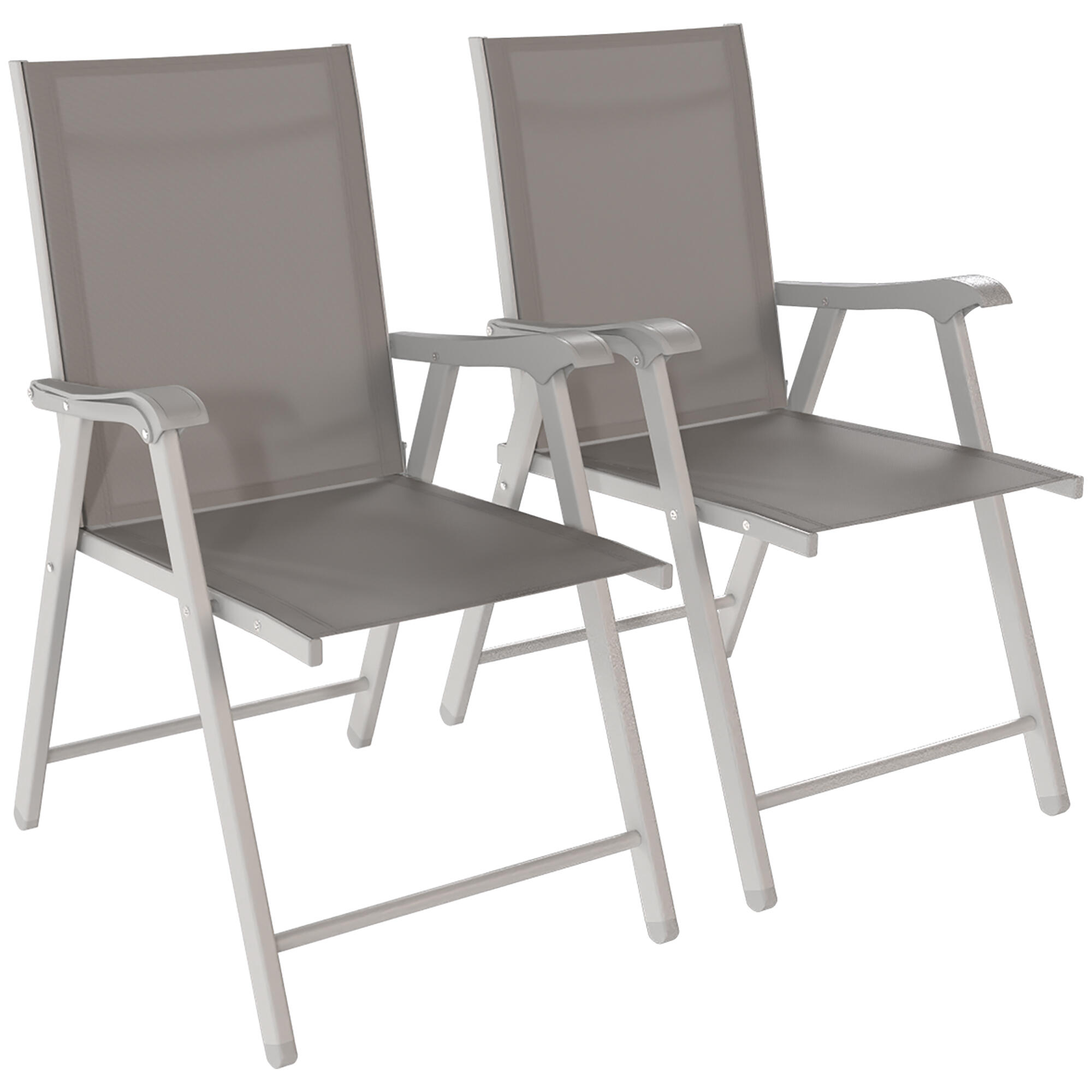Cadeiras dobráveis de jardim 58x62x97 cm cinzento claro Outsunny 4/5