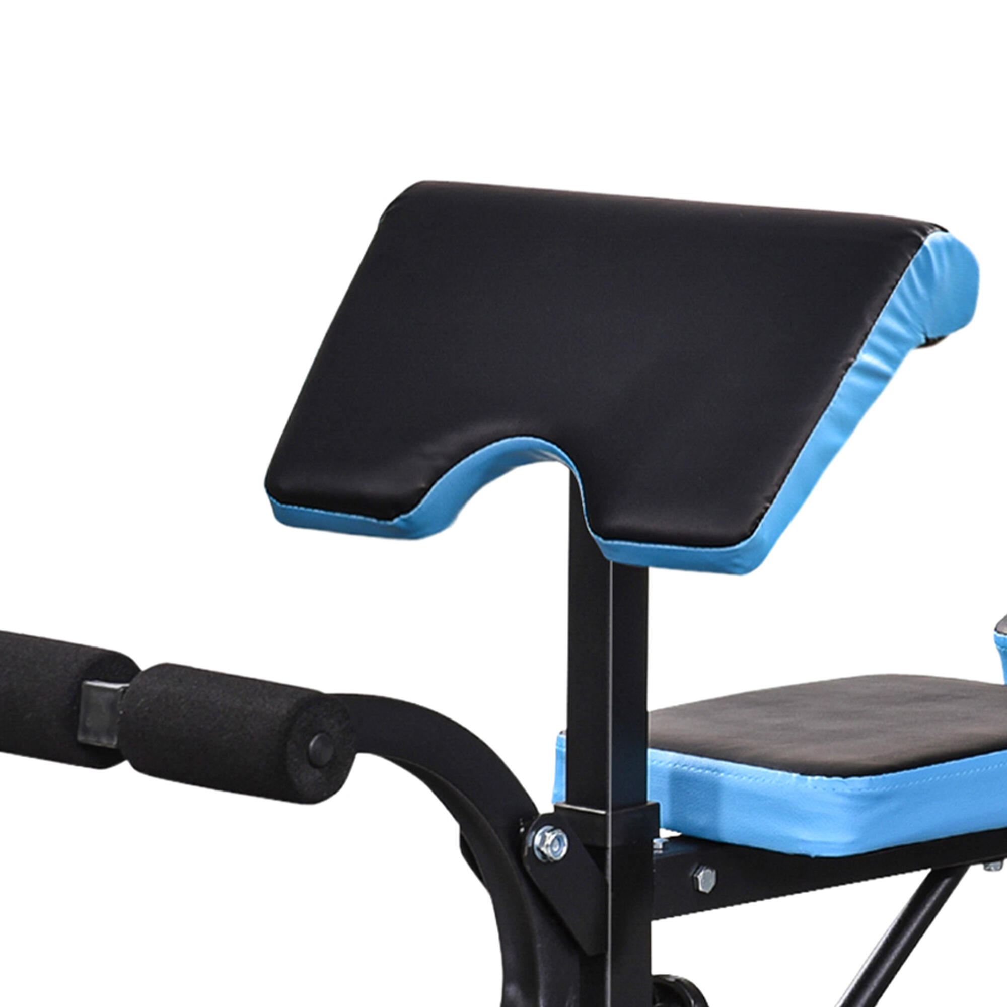 Banco de Pesas HOMCOM 155x56.5x120 cm Negro y Azul 4/5