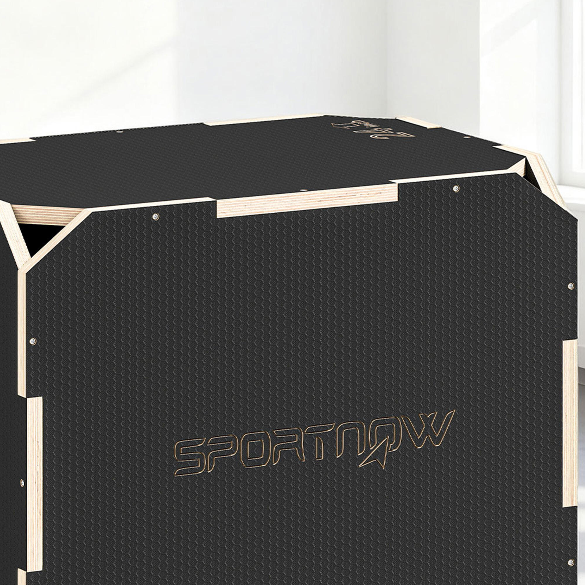 Caixa pliométrica 61x51x40,5 cm preto SPORTNOW 5/7