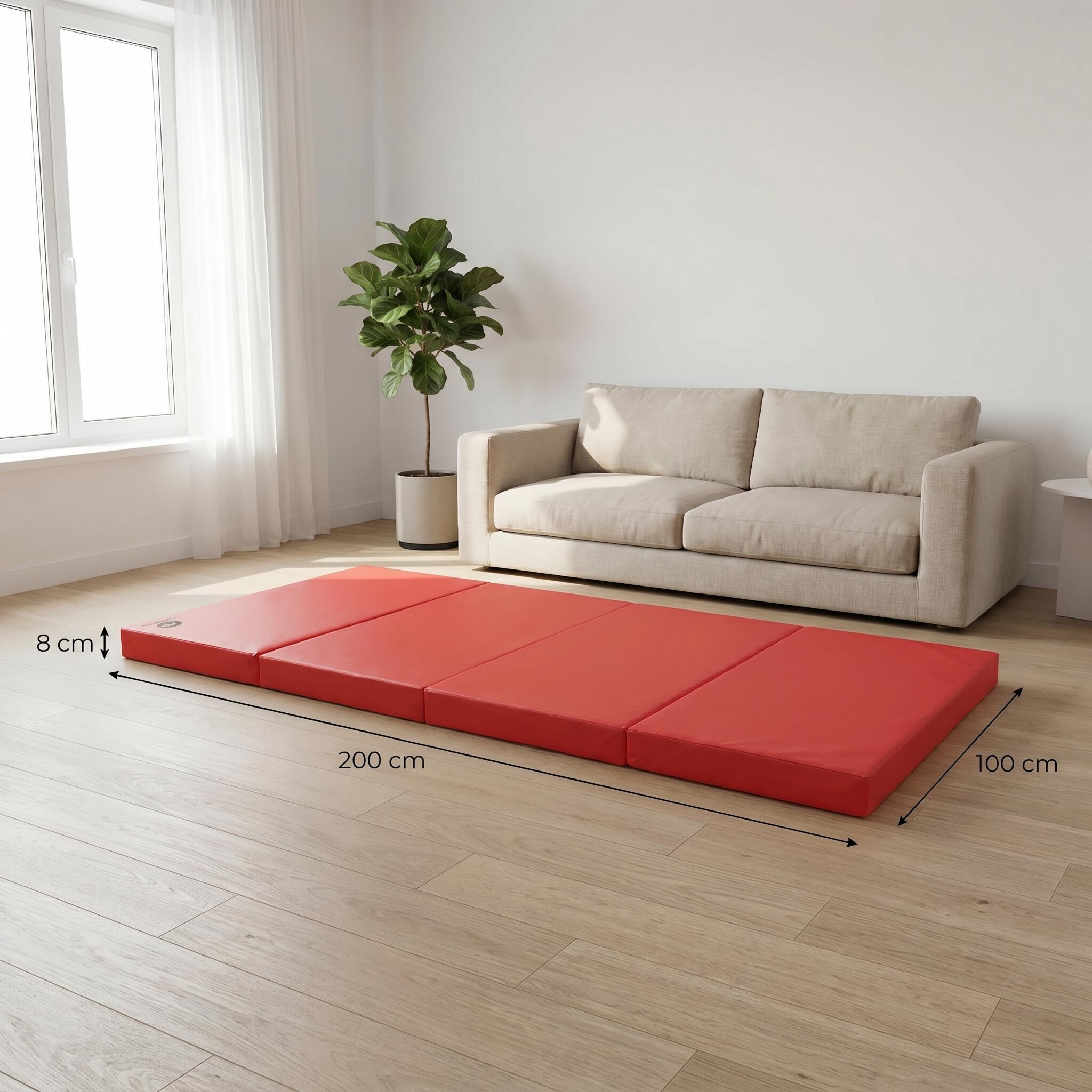 Tapis de gymnastique pliable Jeflex 200 x 100 x 8 cm rouge/noir 7/7