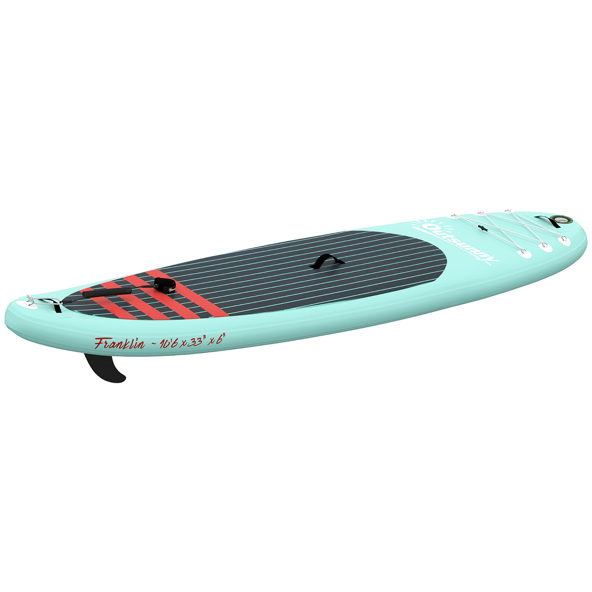 Paddle Surf Insuflável Outsunny Azul e Laranja 4/5
