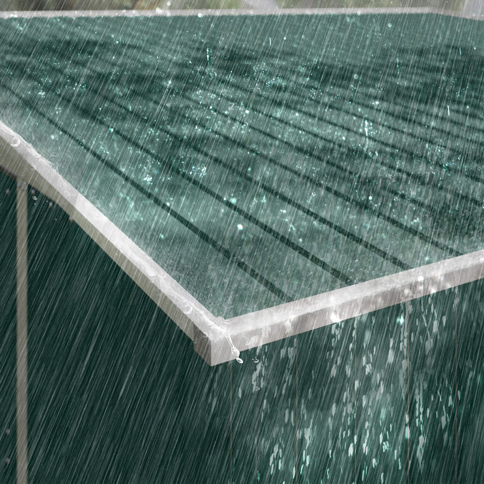 Abrigo de jardim 280x345x169-201 cm verde Outsunny 4/5