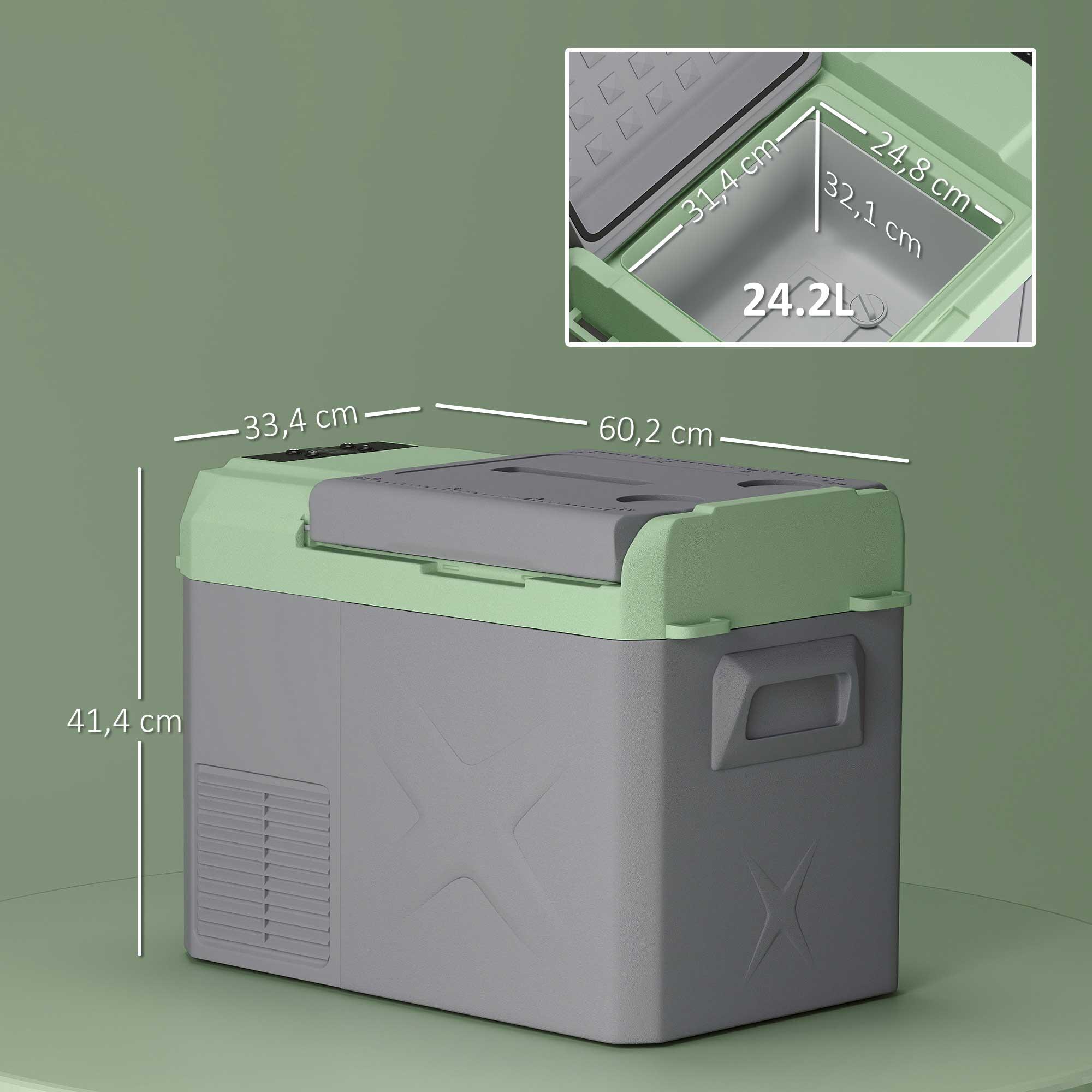 Geleira elétrica portátil 60,2x33,4x41,4 cm cinza e verde Outsunny 3/5