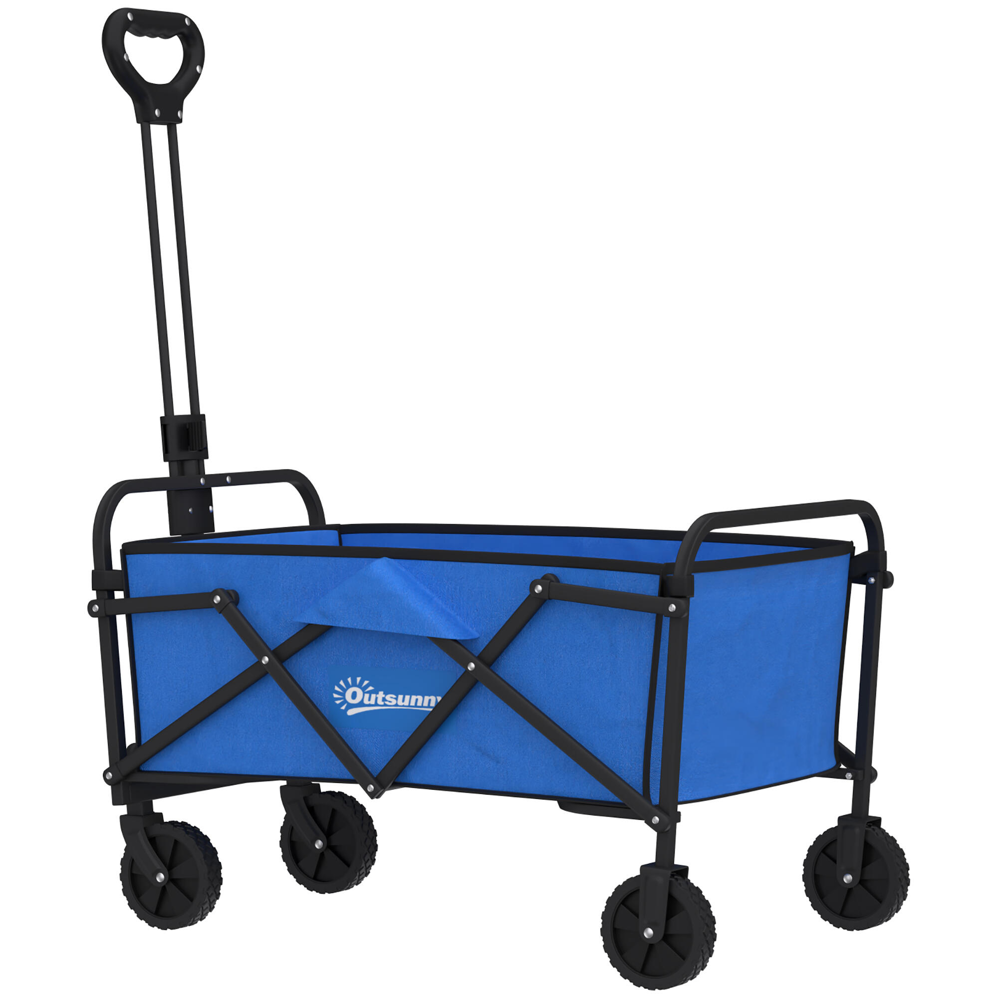 Carrinho de Praia Outsunny Metal, Tecido Oxford Azul 81x45x89 cm 5/5
