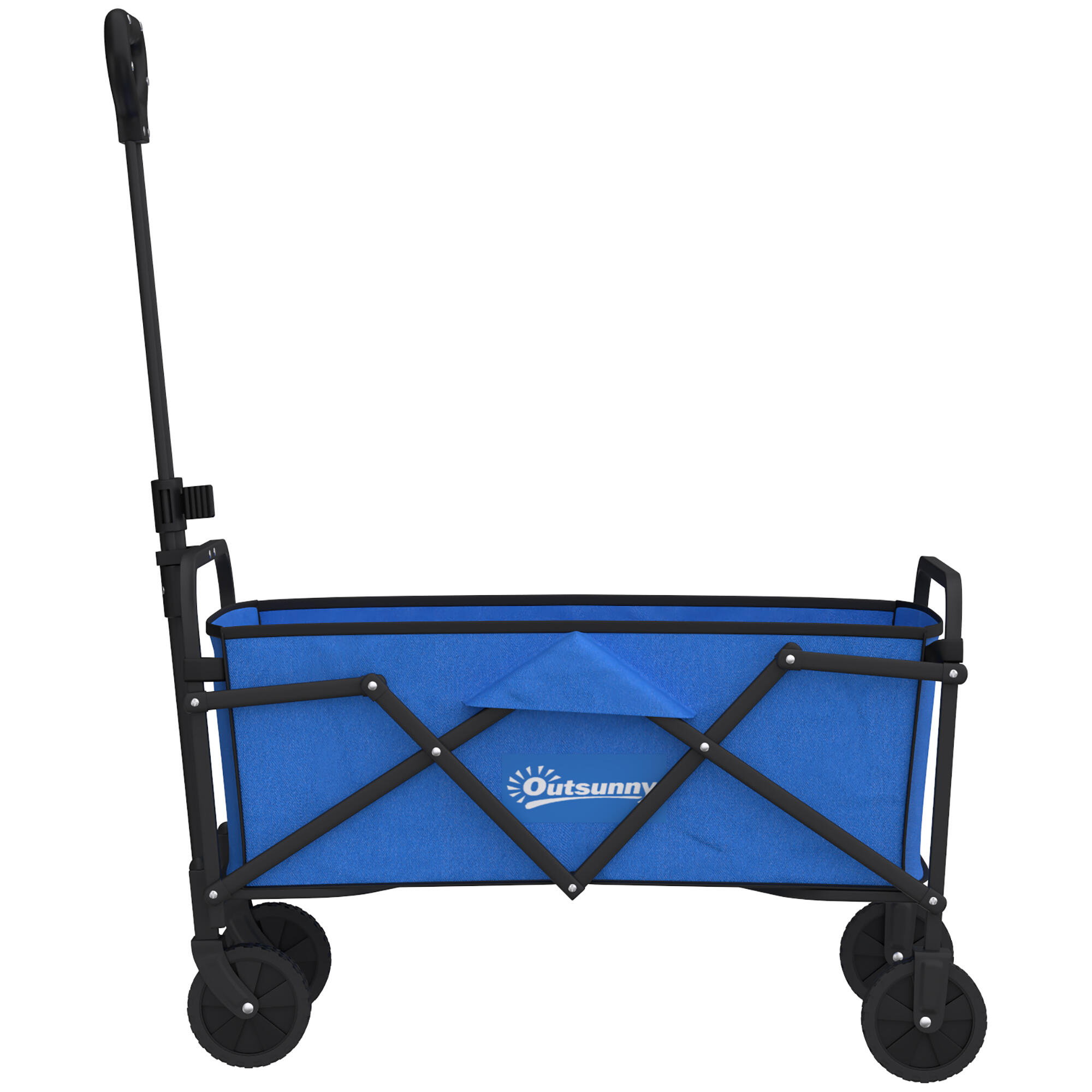 Carrinho de Praia Outsunny Metal, Tecido Oxford Azul 81x45x89 cm 4/5