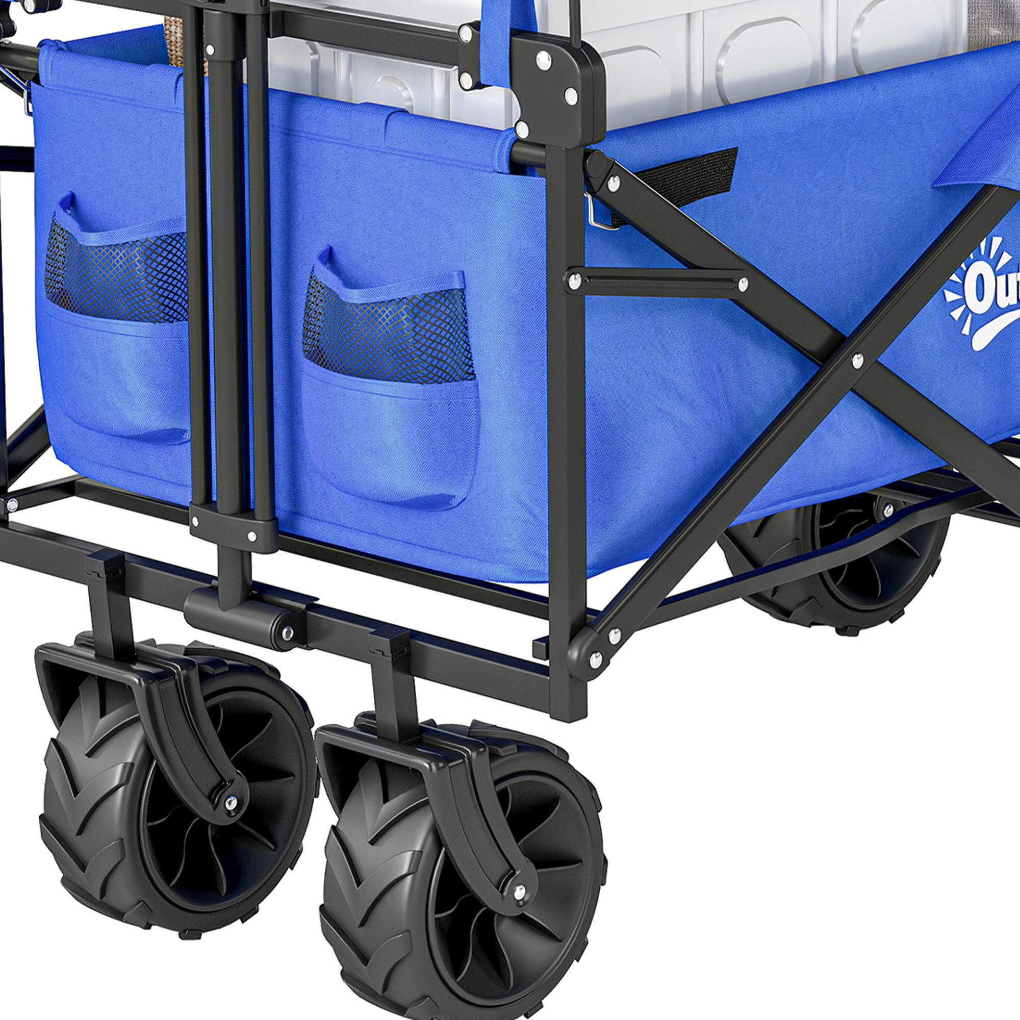 Carro para Playa Outsunny 117x55x98 cm Azul 5/7