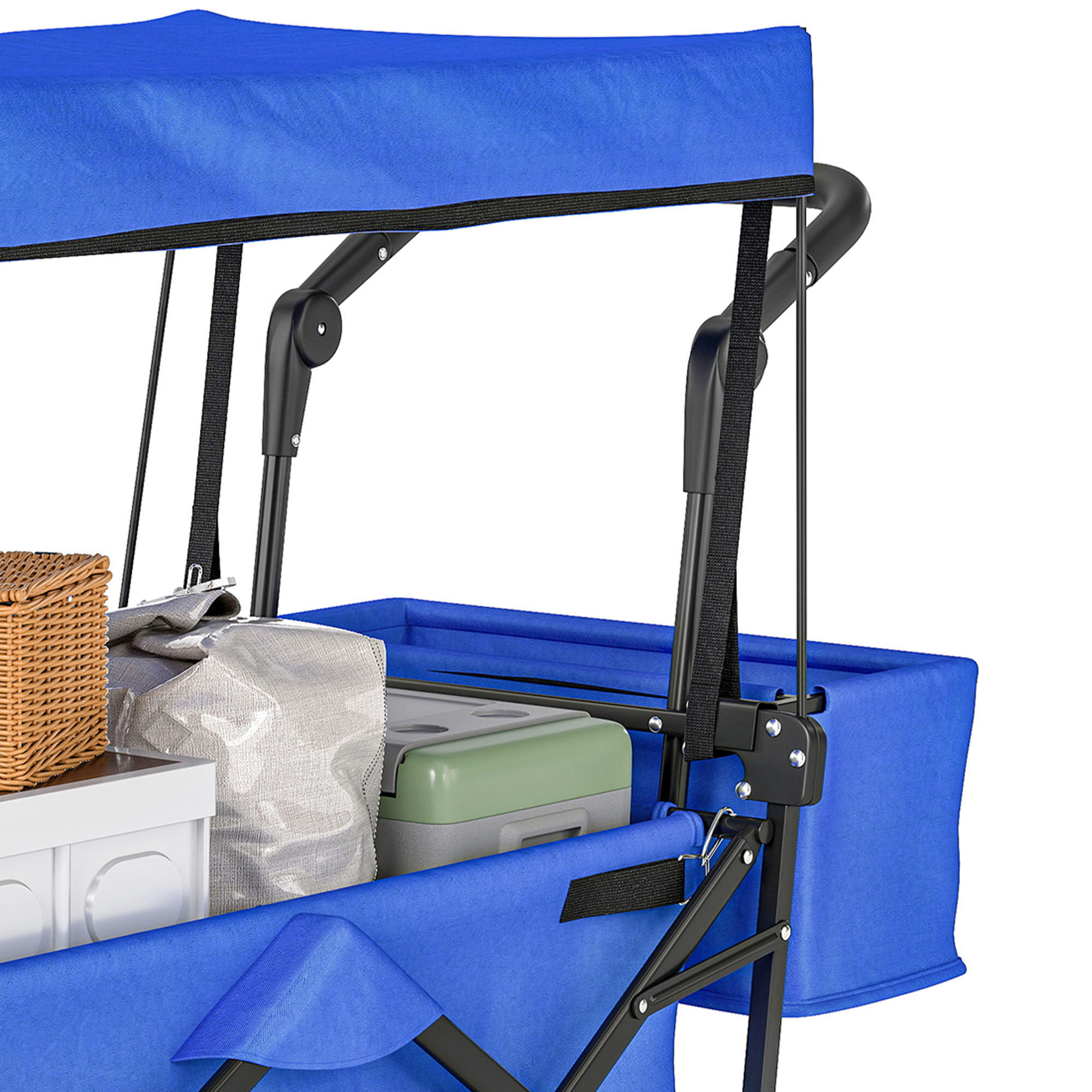 Carro para Playa Outsunny 117x55x98 cm Azul 4/7
