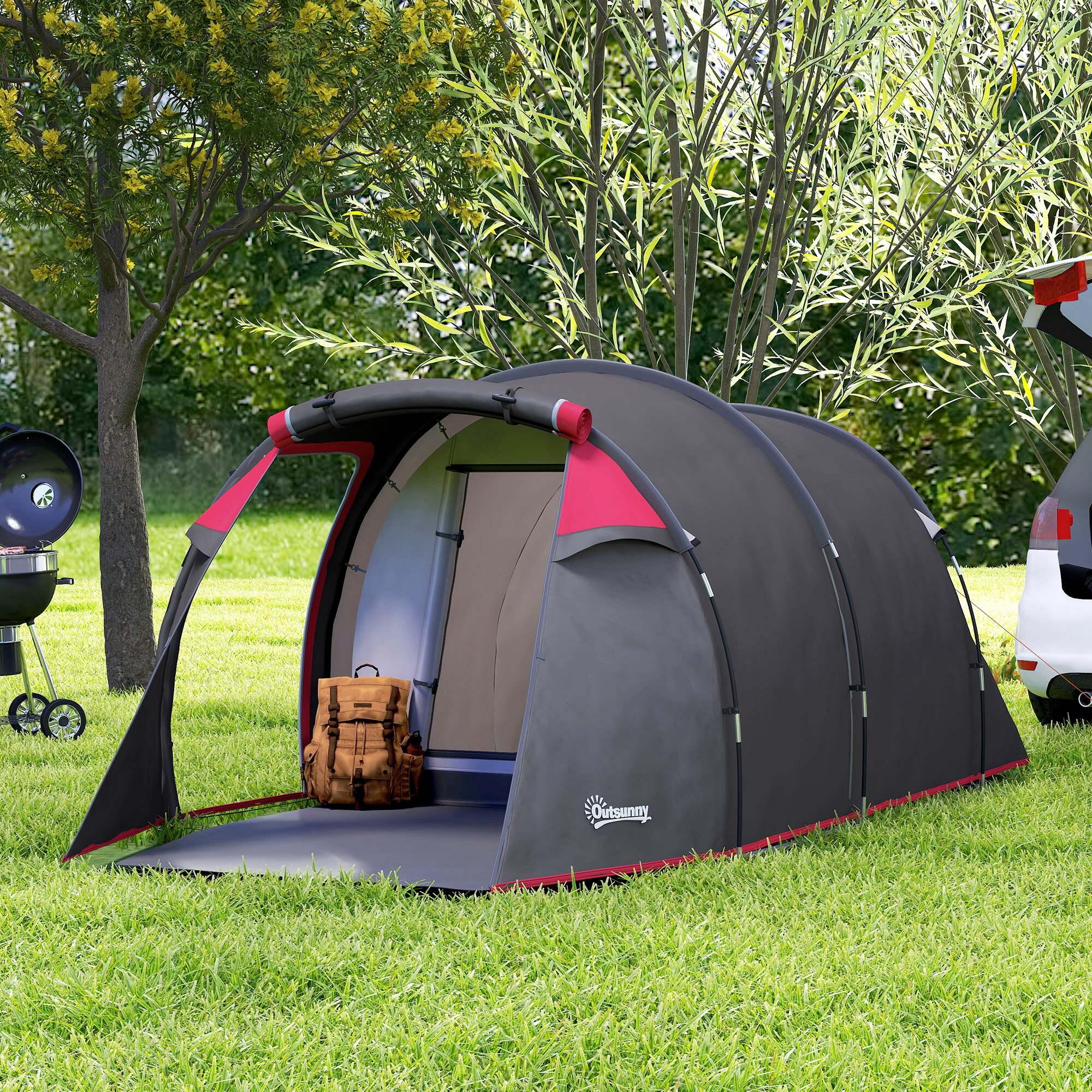 Tienda de Campaña Outsunny 426x206x154 cm Gris Oscuro 2/8