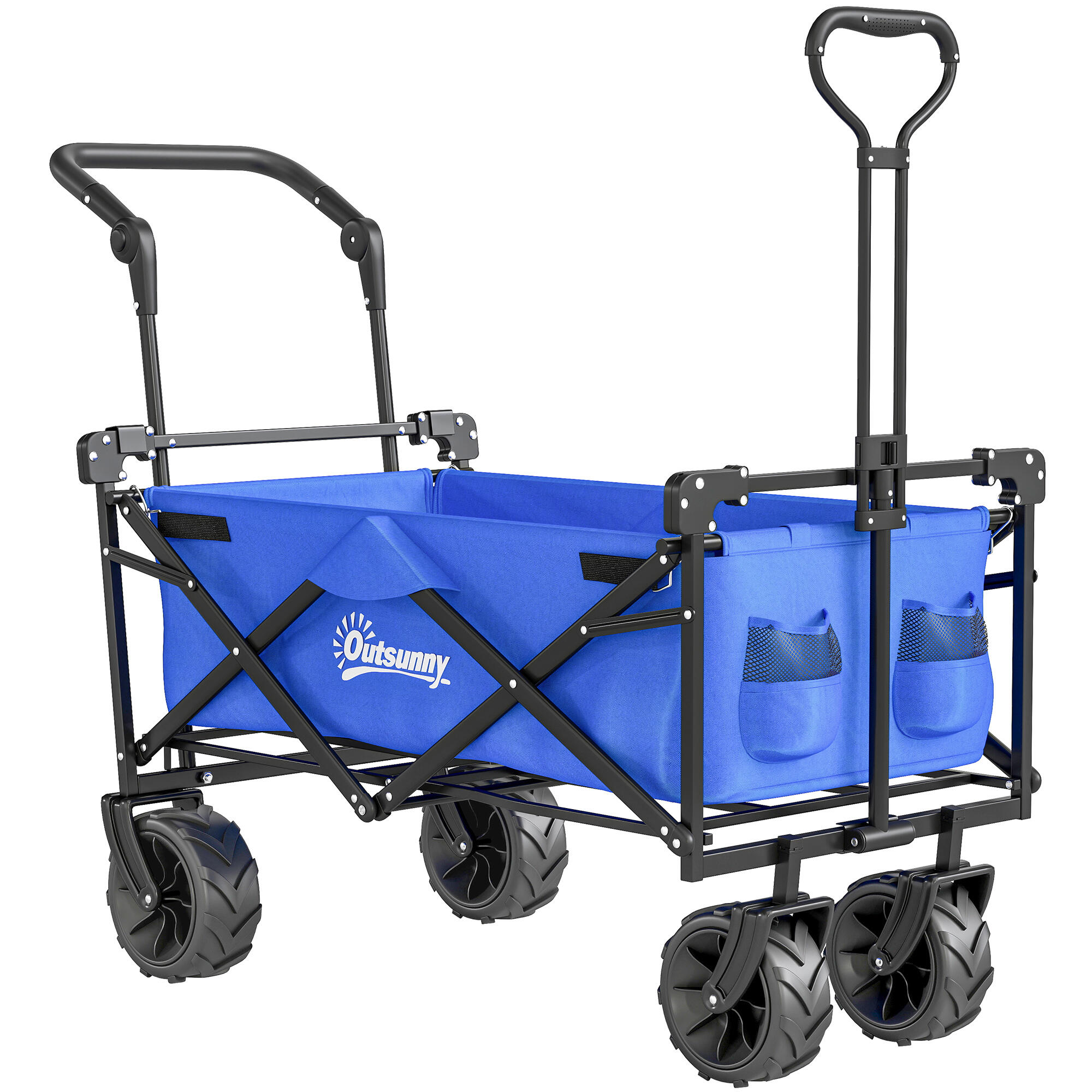 Carrinho de transporte 117x55x98 cm azul Outsunny
