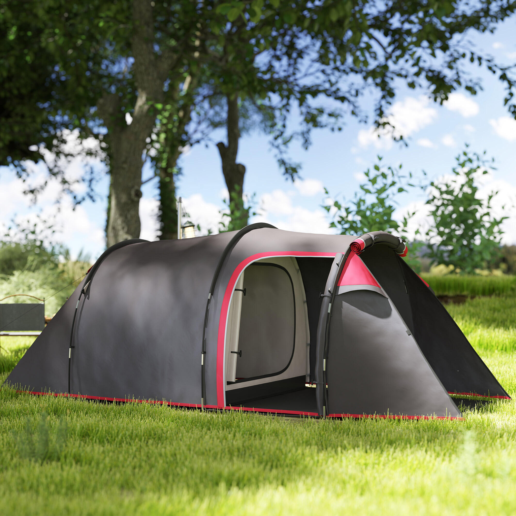 Tienda de Campaña Outsunny 426x206x154 cm Gris Oscuro 5/8