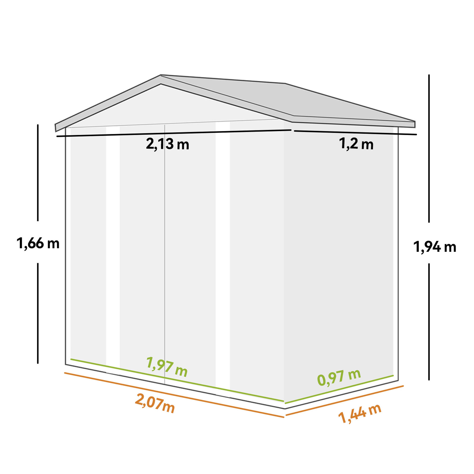 Abrigo de jardim 213x120x166/194 cm madeira e marrom Outsunny 3/7