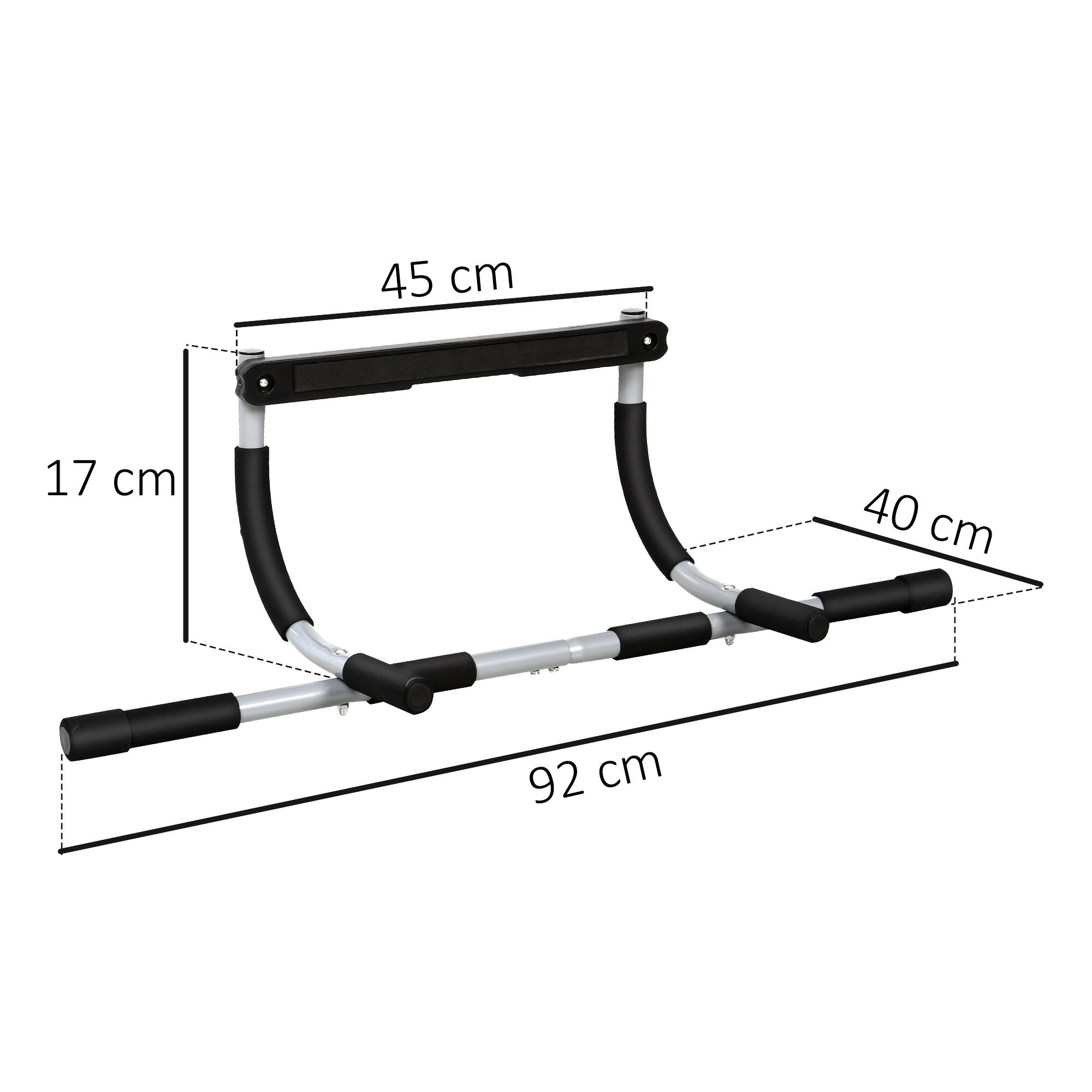 Barra de elevações 92x40x17 cm preto HOMCOM 3/7