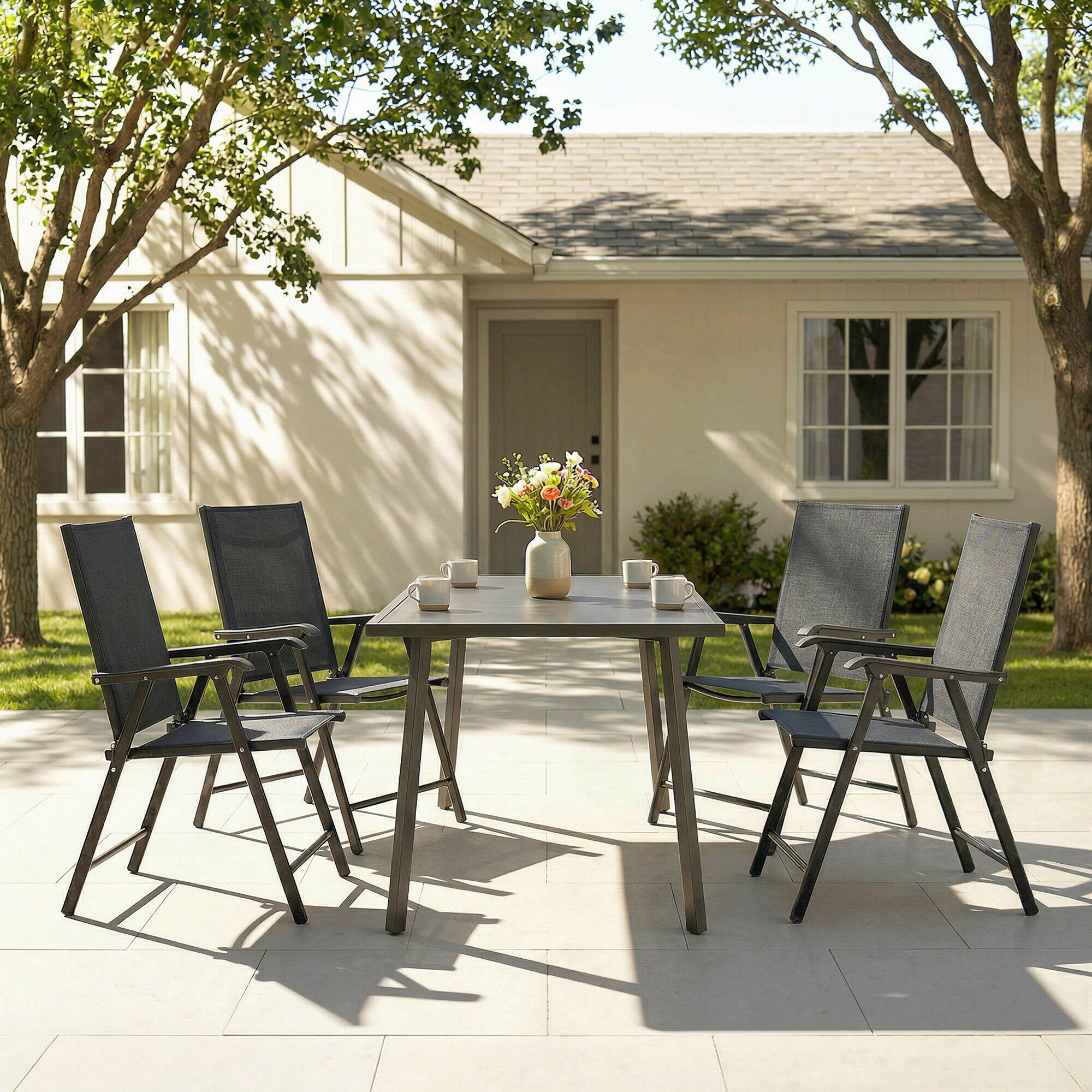 Sillas Plegables Outsunny 62x58x97 cm Negro 5/5