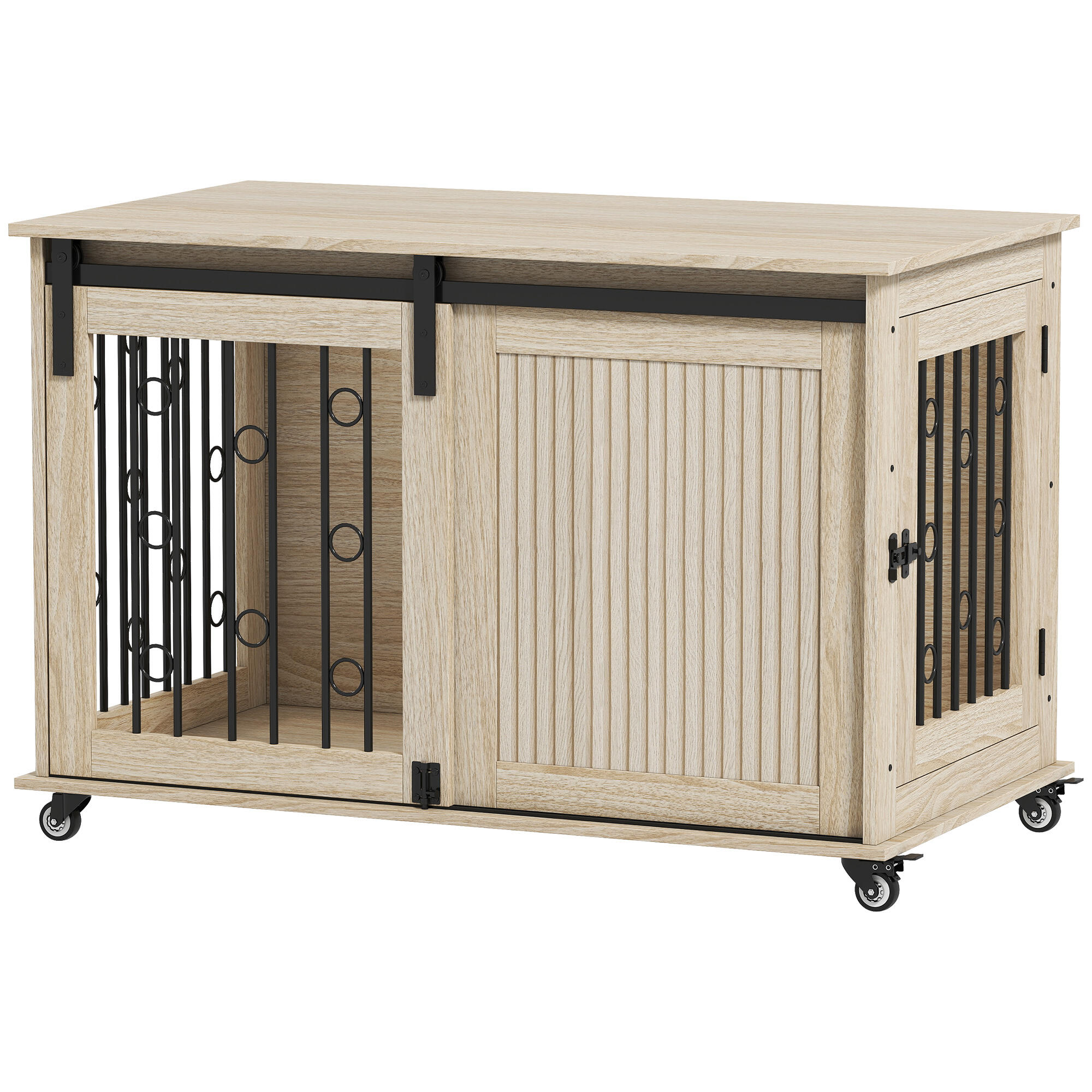 Móvel gaiola para cães 100x56x65 cm castanho e preto PawHut 1/5