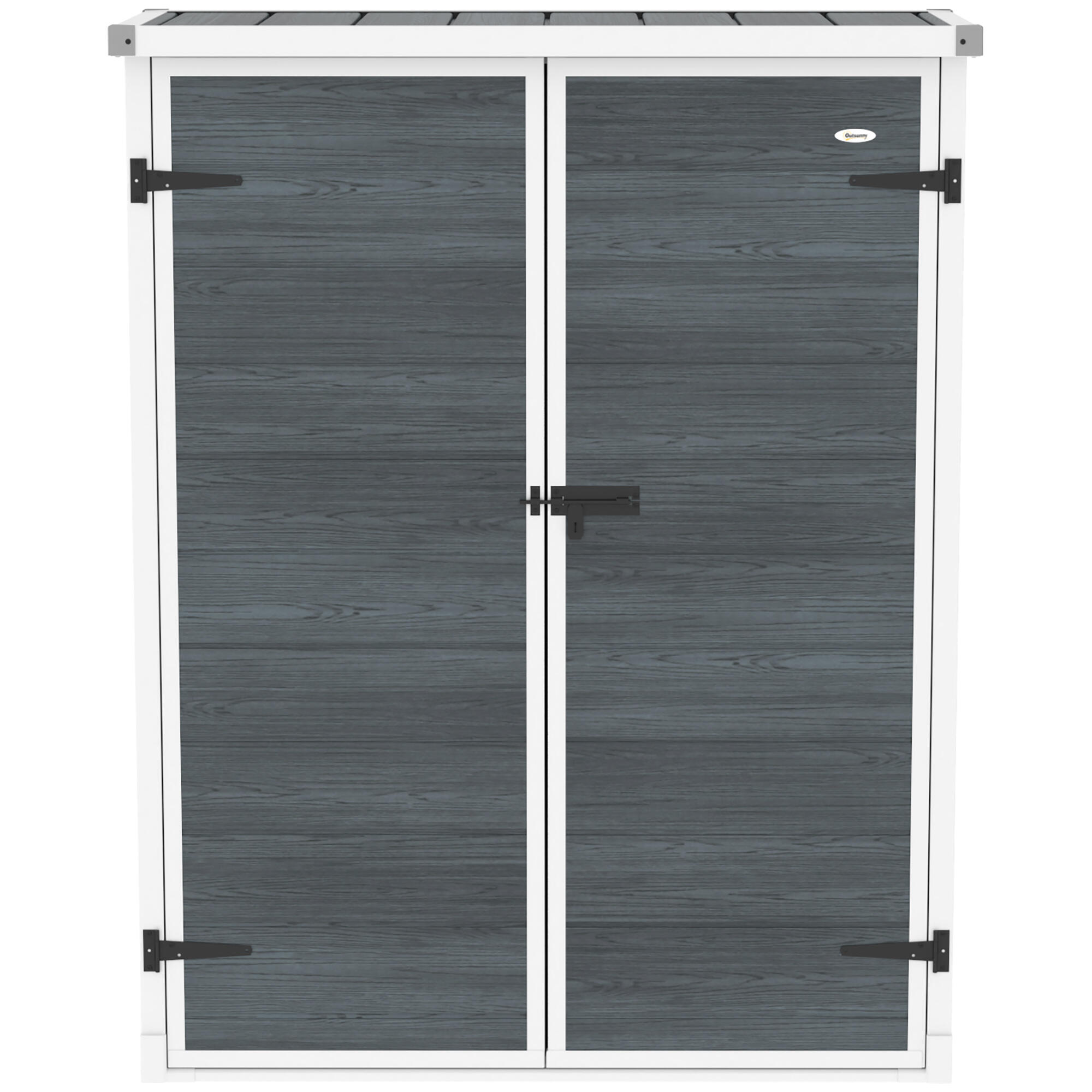 Abrigo de jardim 134x68,5x170 cm cinzento Outsunny 4/5