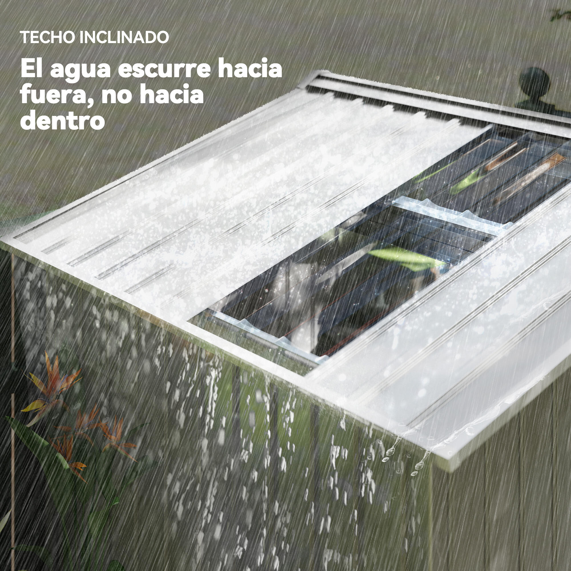 Abrigo de jardim 213x130x185 cm cinza claro Outsunny 4/7