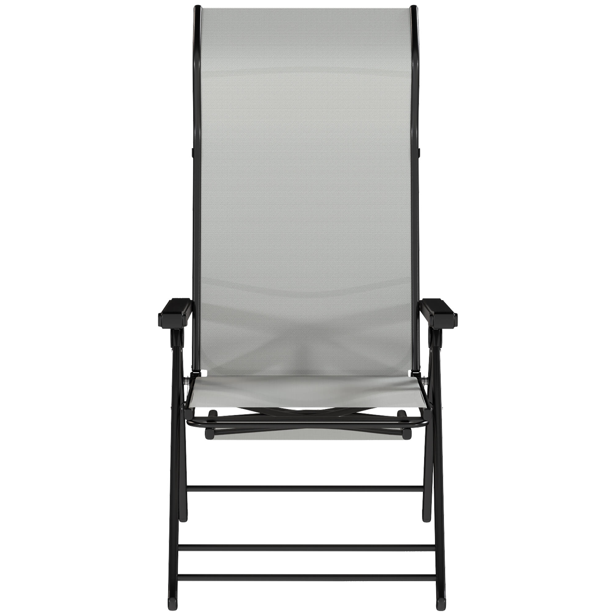 Sillas Plegables Reclinables Outsunny 179.5x63.5x60 cm Gris claro 4/5