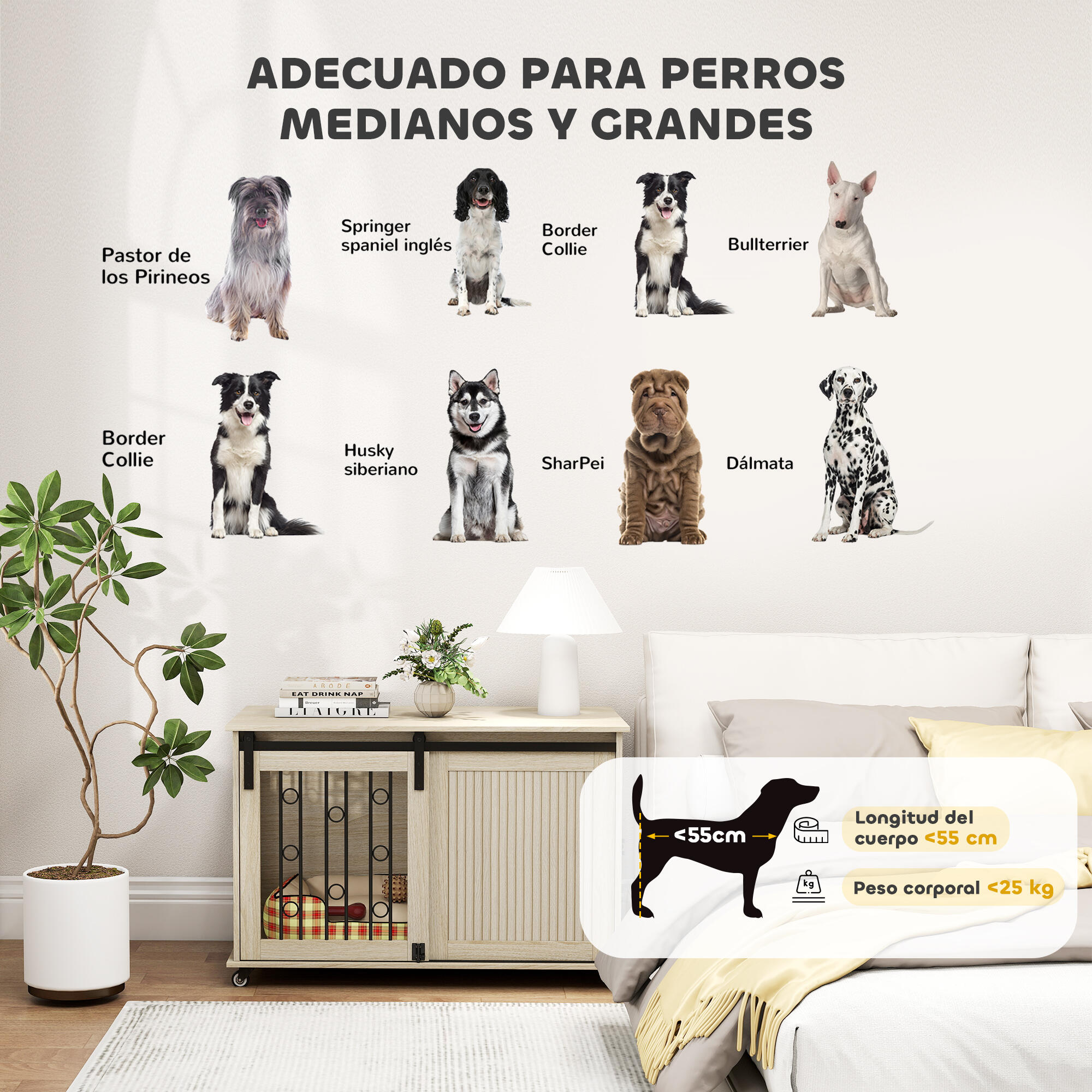 Móvel gaiola para cães 100x56x65 cm castanho e preto PawHut 4/5