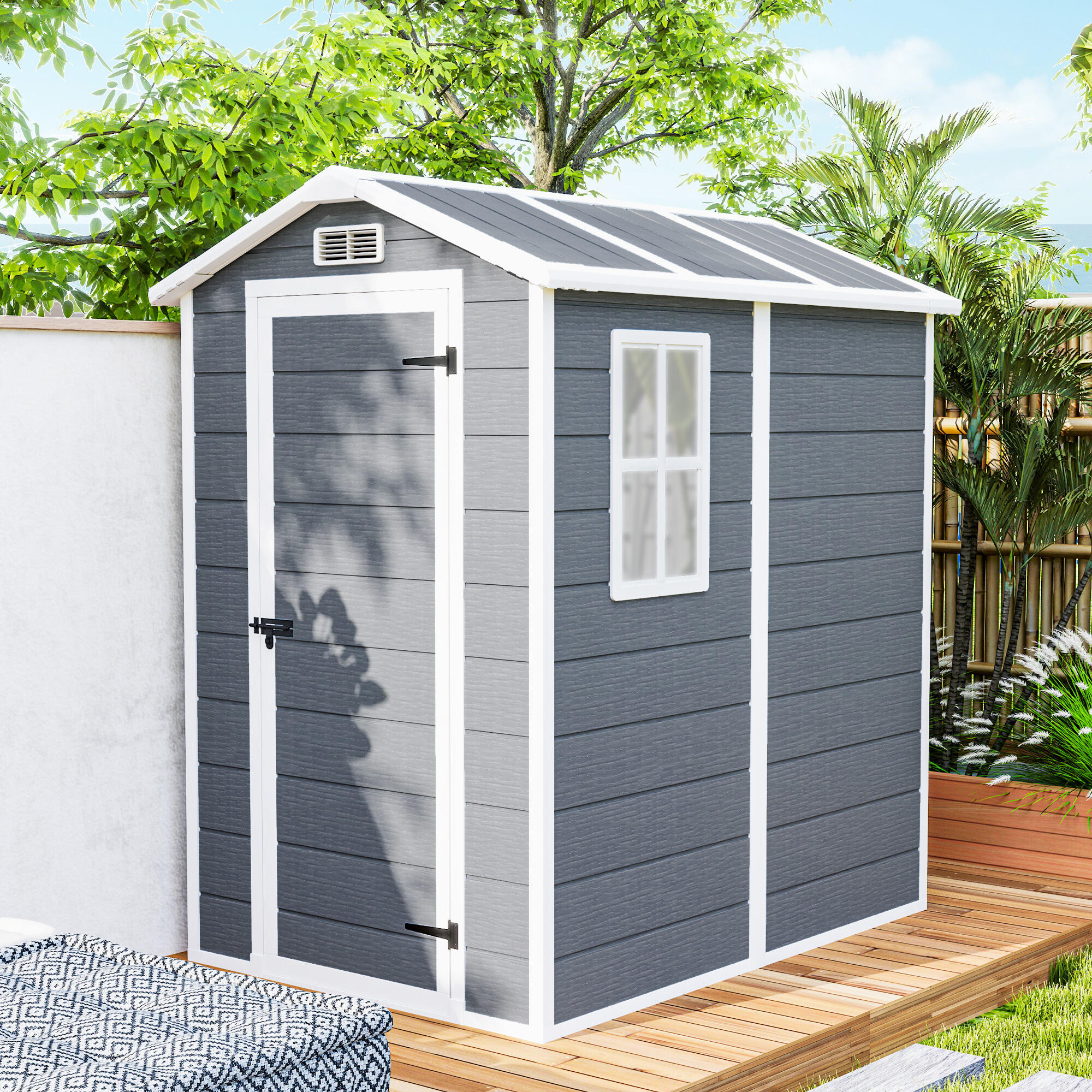 Outsunny Abrigo de Exterior 2,1 m² 131x186x198 cm Abrigo de Exterior 5/5