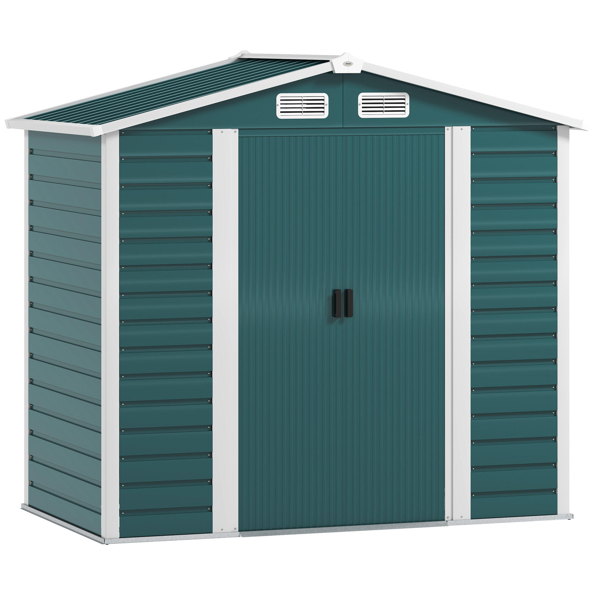 Caseta almacenamiento bicicletas  Outsunny 213x120x94 cm Verde 1/7