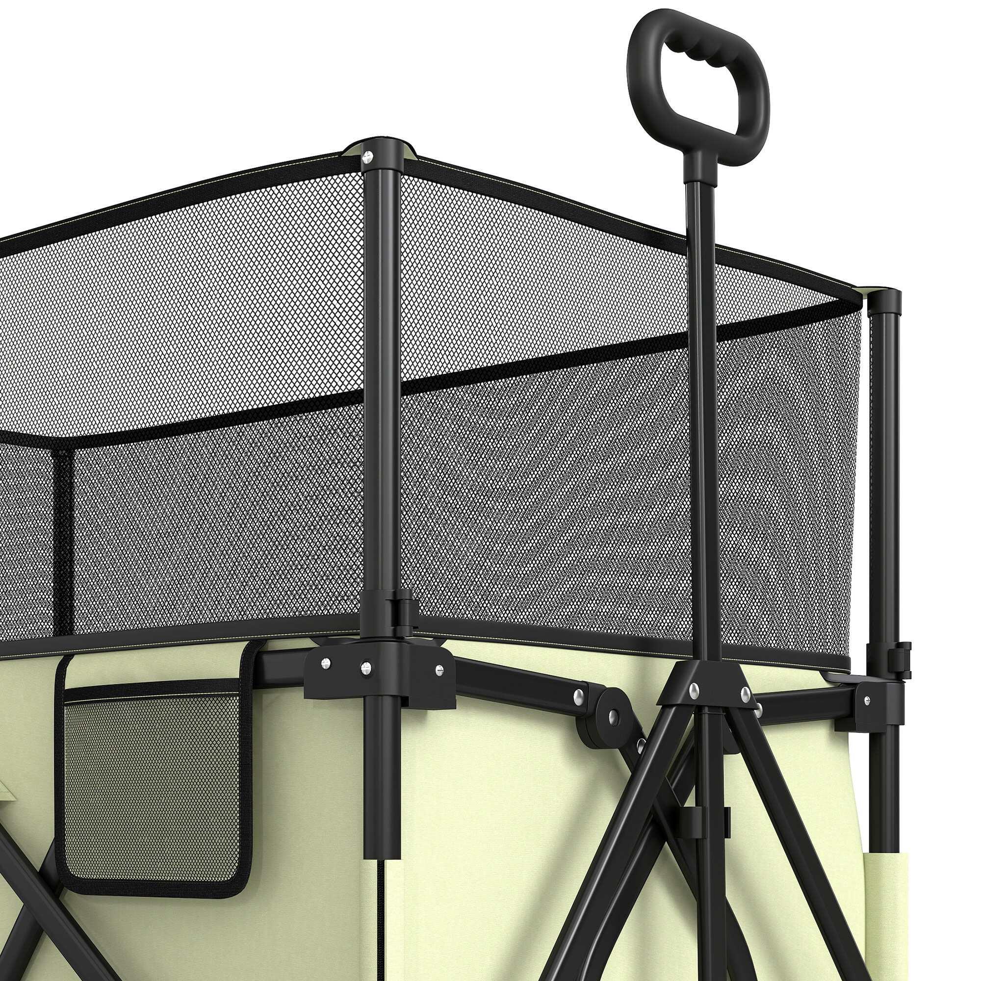 Carrinho de transporte dobrável 101x61x70-110 cm cáqui Outsunny 5/7