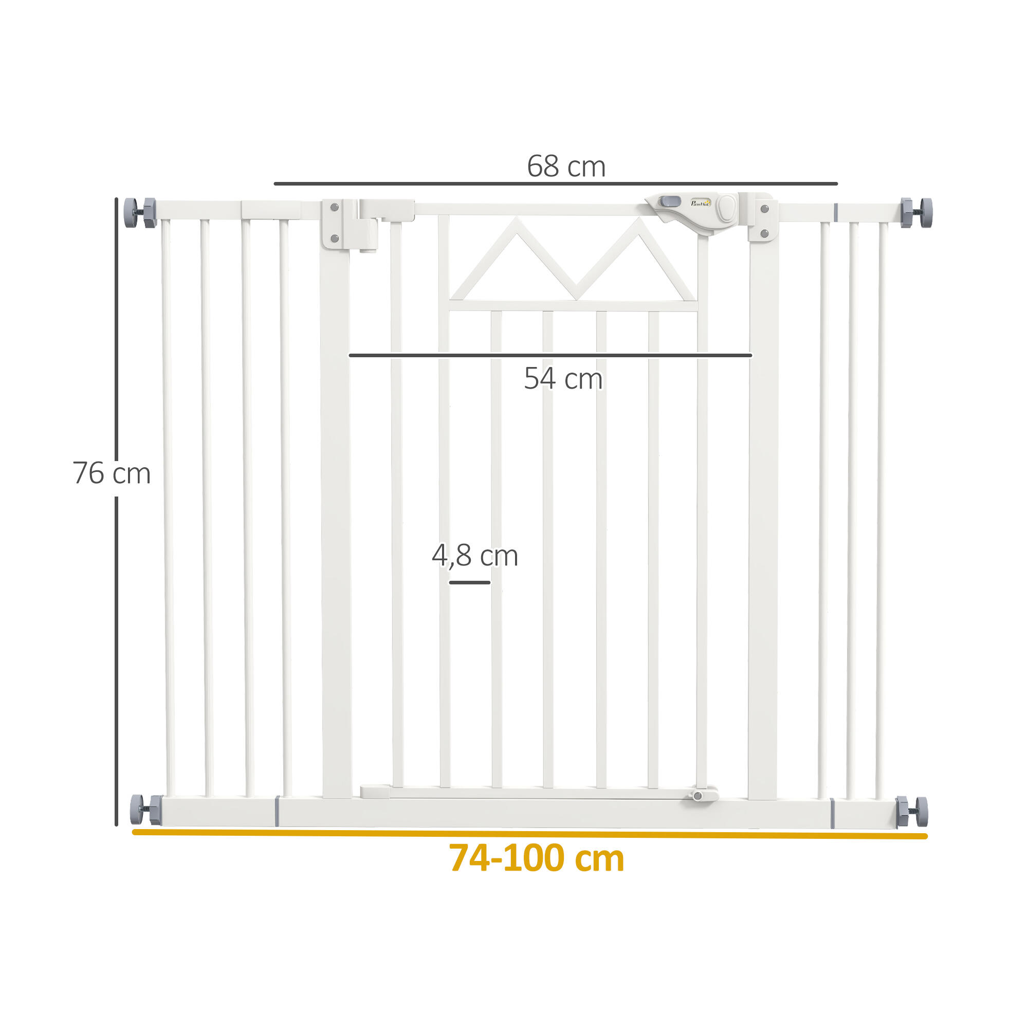 Barreira de segurança 74-100x76 cm branco PawHut 3/5