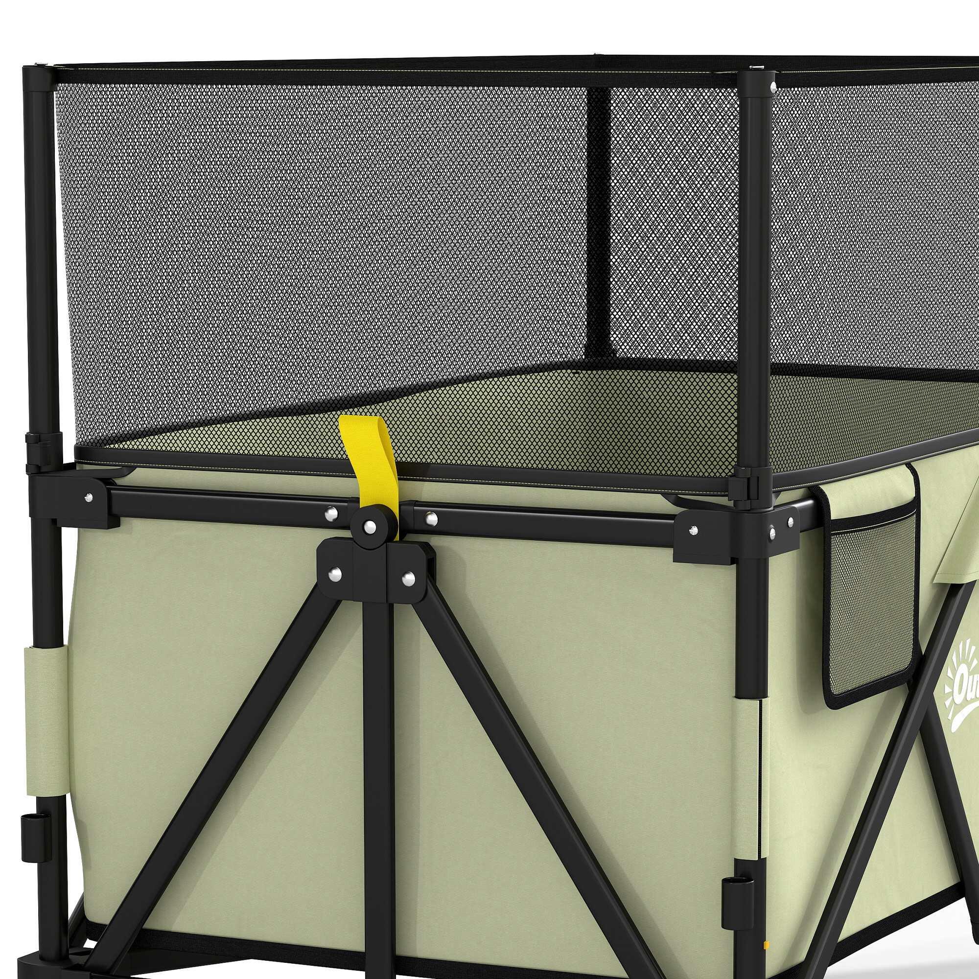 Carrinho de transporte dobrável 101x61x70-110 cm cáqui Outsunny 4/7