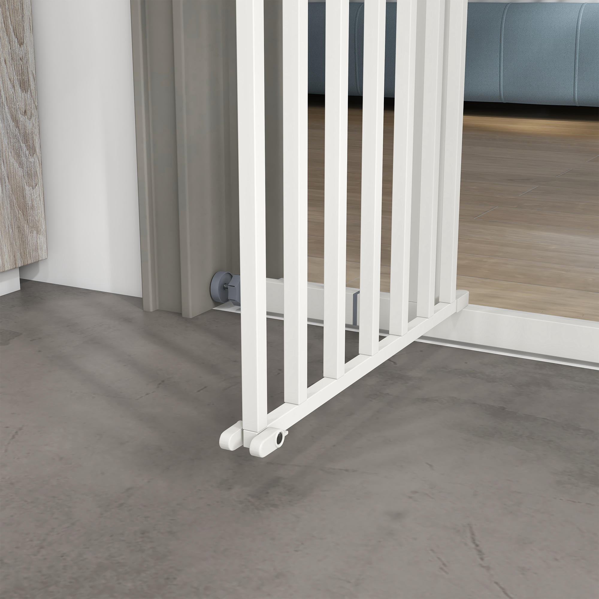 Barreira de segurança 74-100x76 cm branco PawHut 5/5