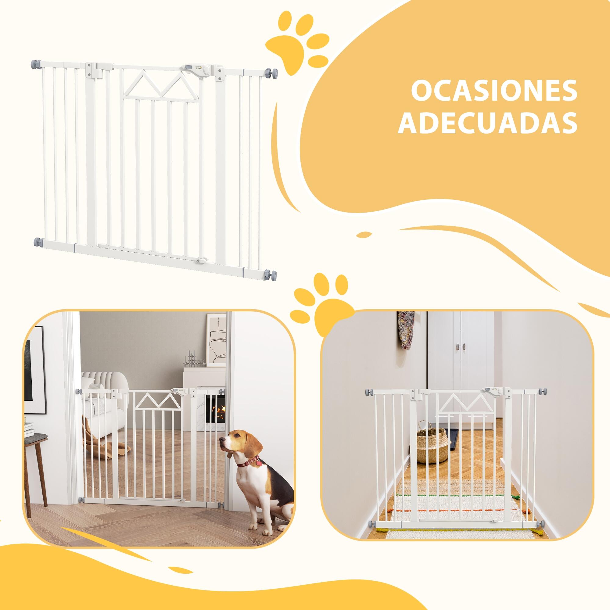 Barreira de segurança 74-100x76 cm branco PawHut 4/5
