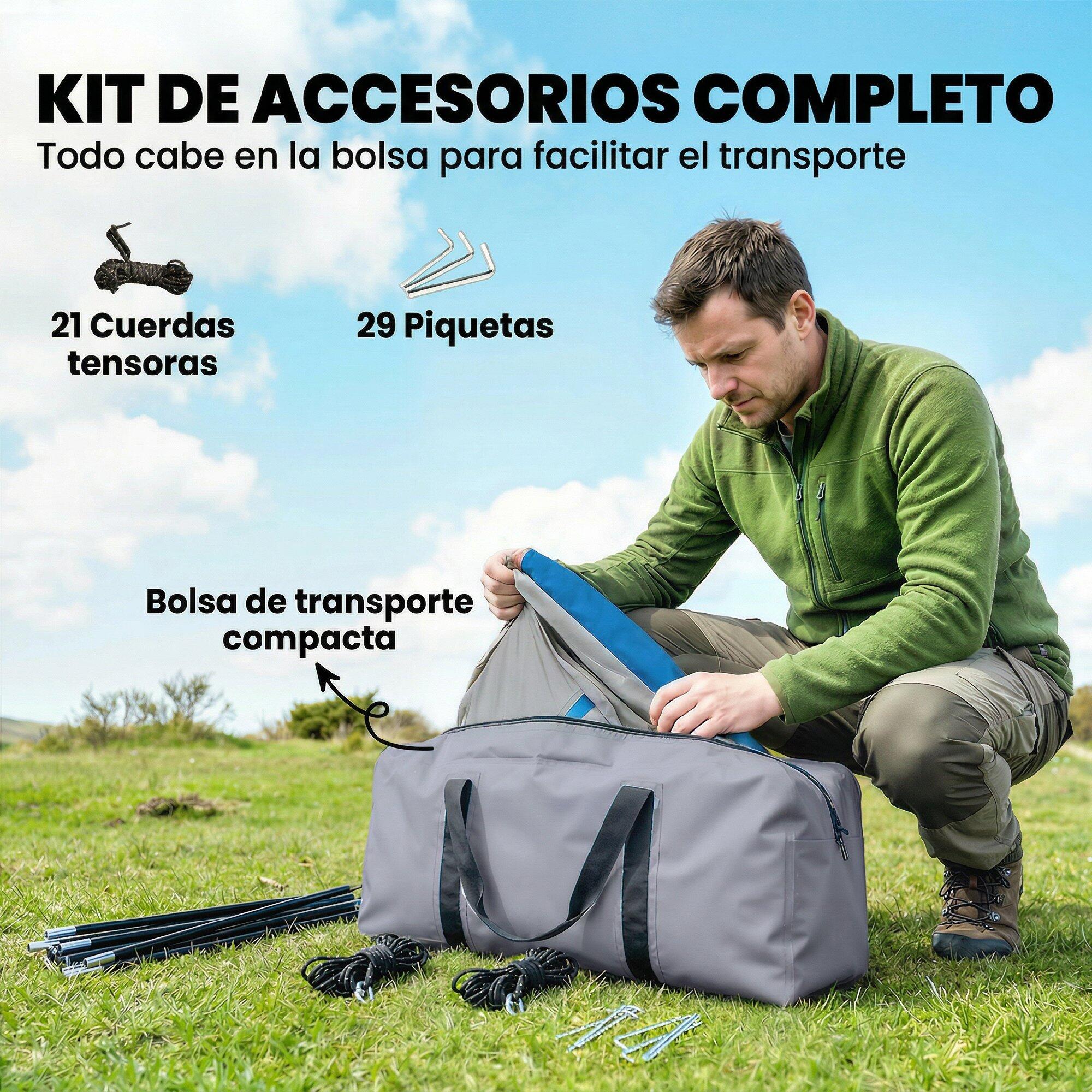 Tenda de Campismo Outsunny Azul 5/5