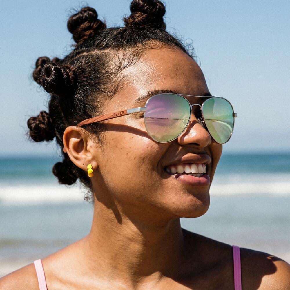 Lunettes de Soleil Feler 1705M-10 Polarisées en Bois Unisexe 56 mm 4/6