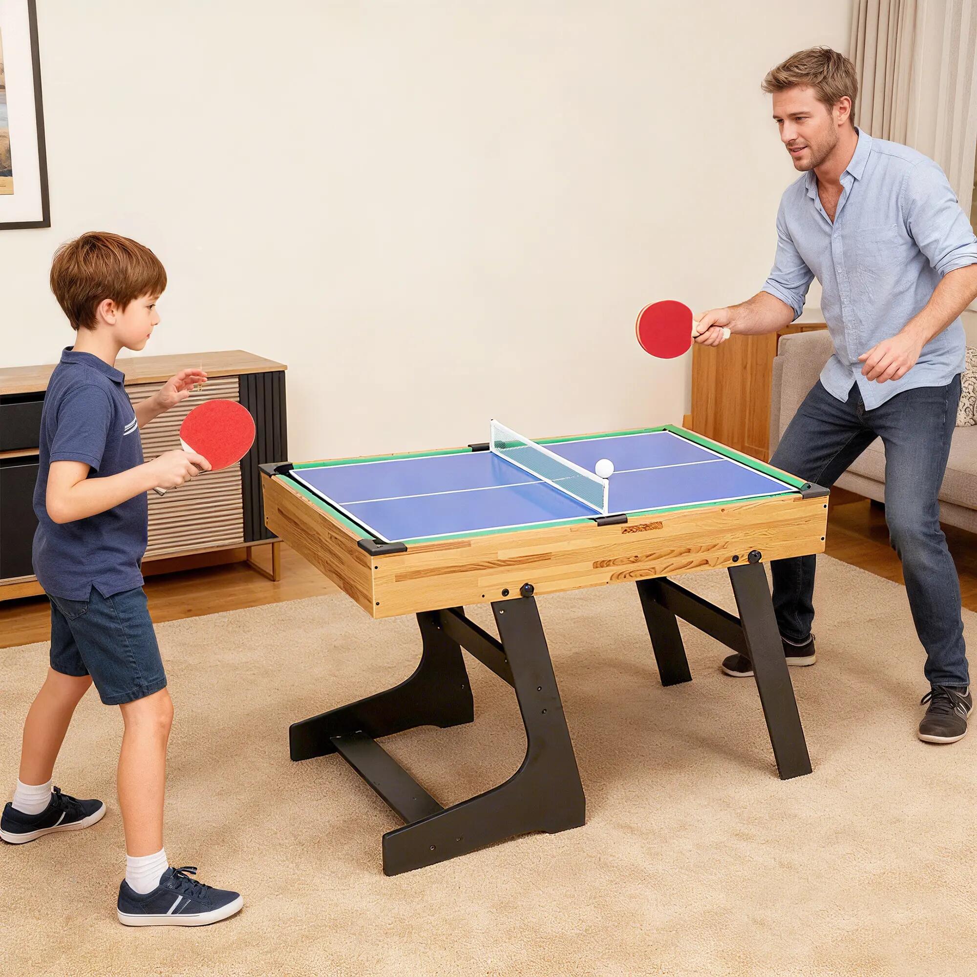 Mesa Multijuegos SPORTNOW 120x106x82 cm Natural y Negro 2/5