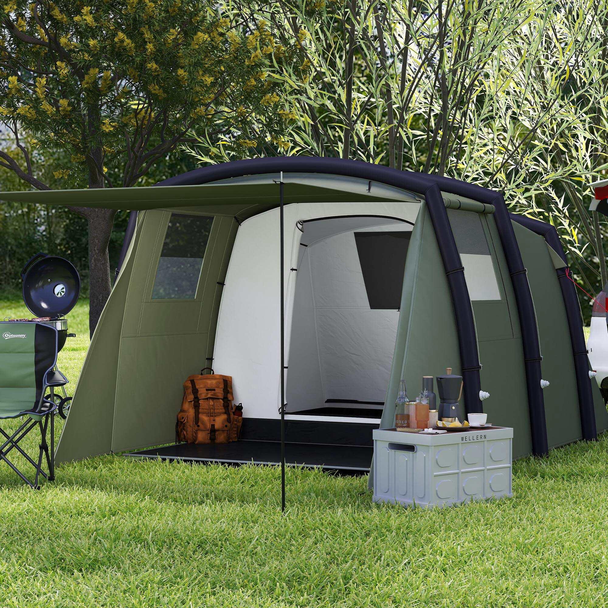 Tienda Campaña Inflable Outsunny 440x280x195 cm Verde 5/5