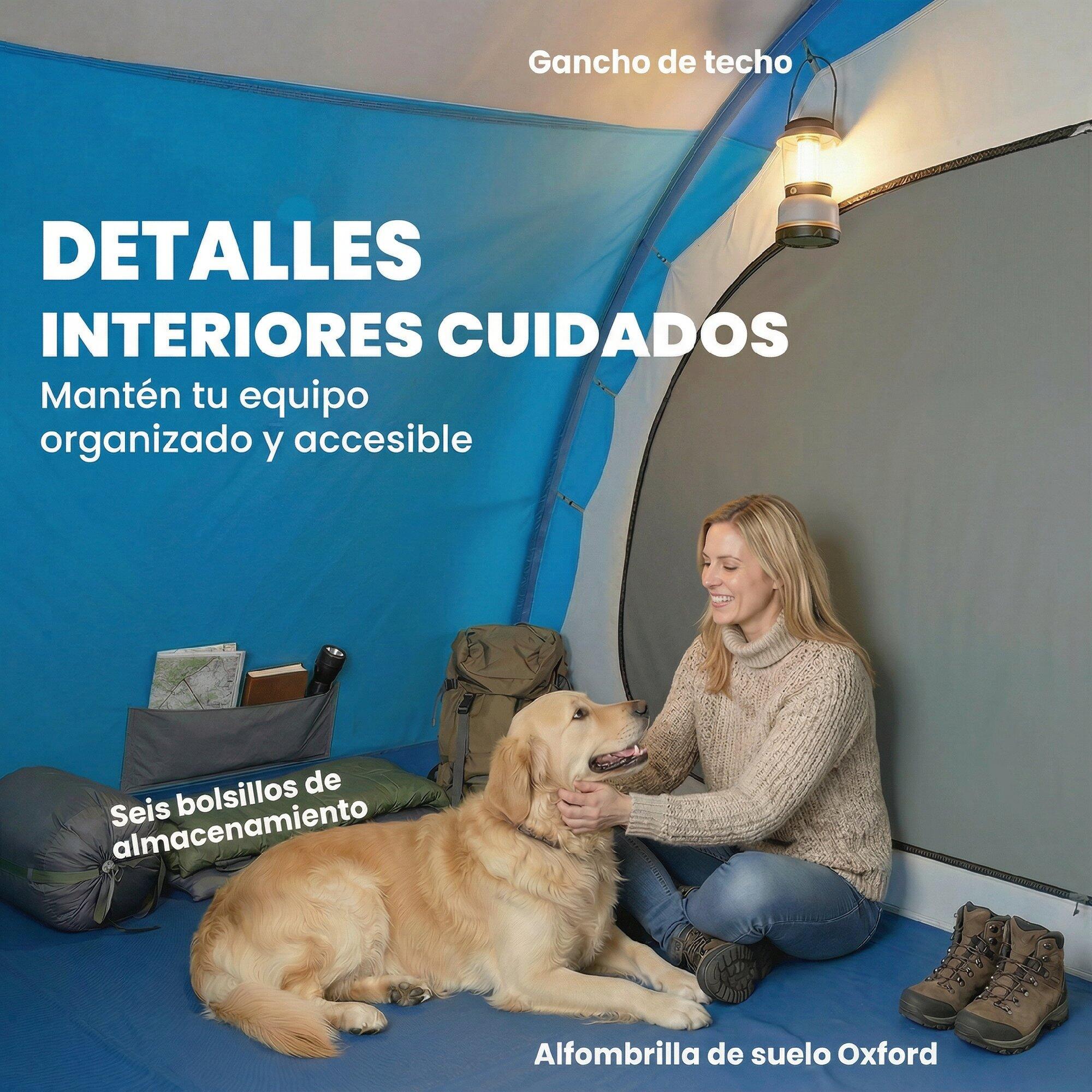 Tenda de Campismo Outsunny Azul 4/5